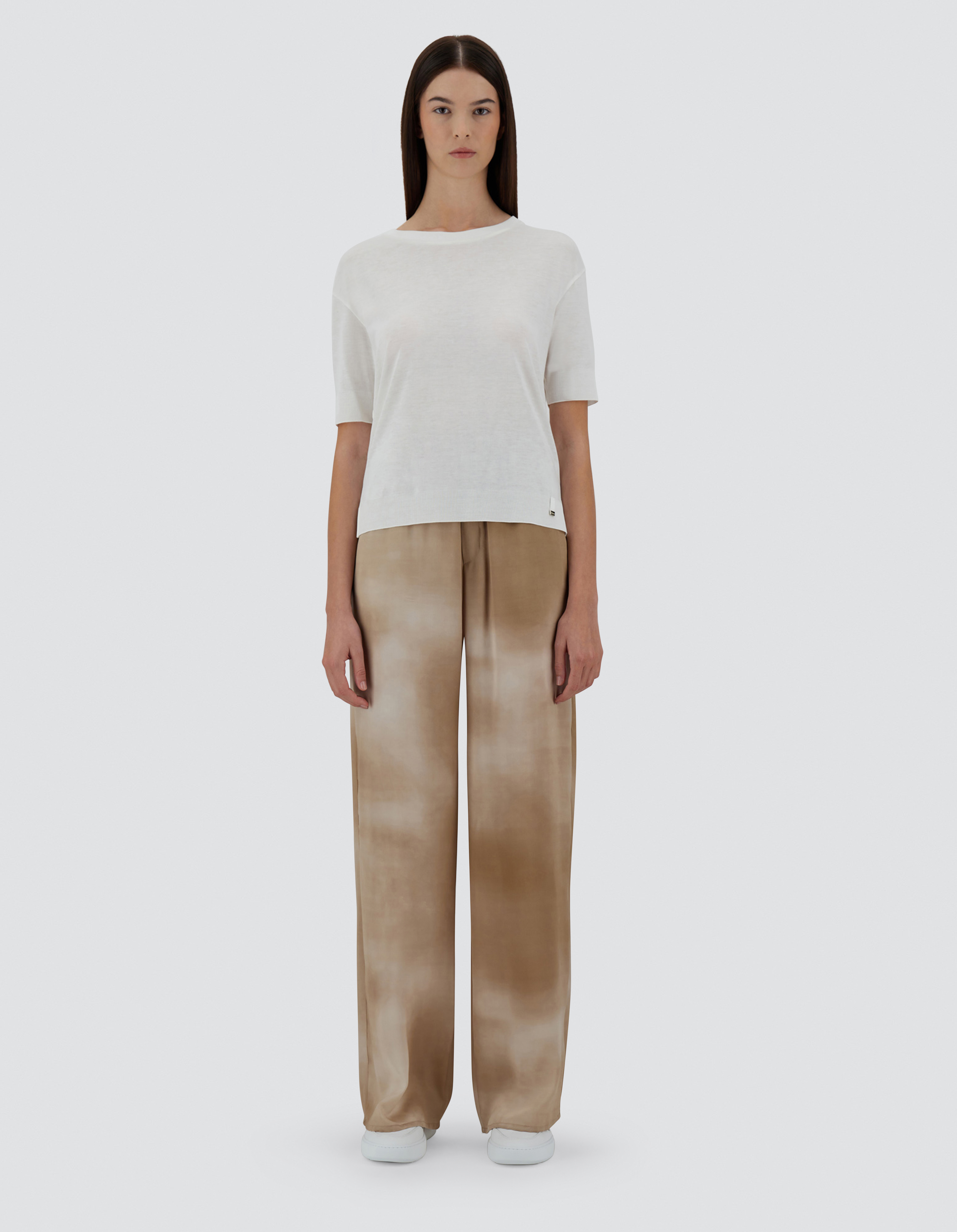 Herno T-shirt In Glam Knit Effect In White