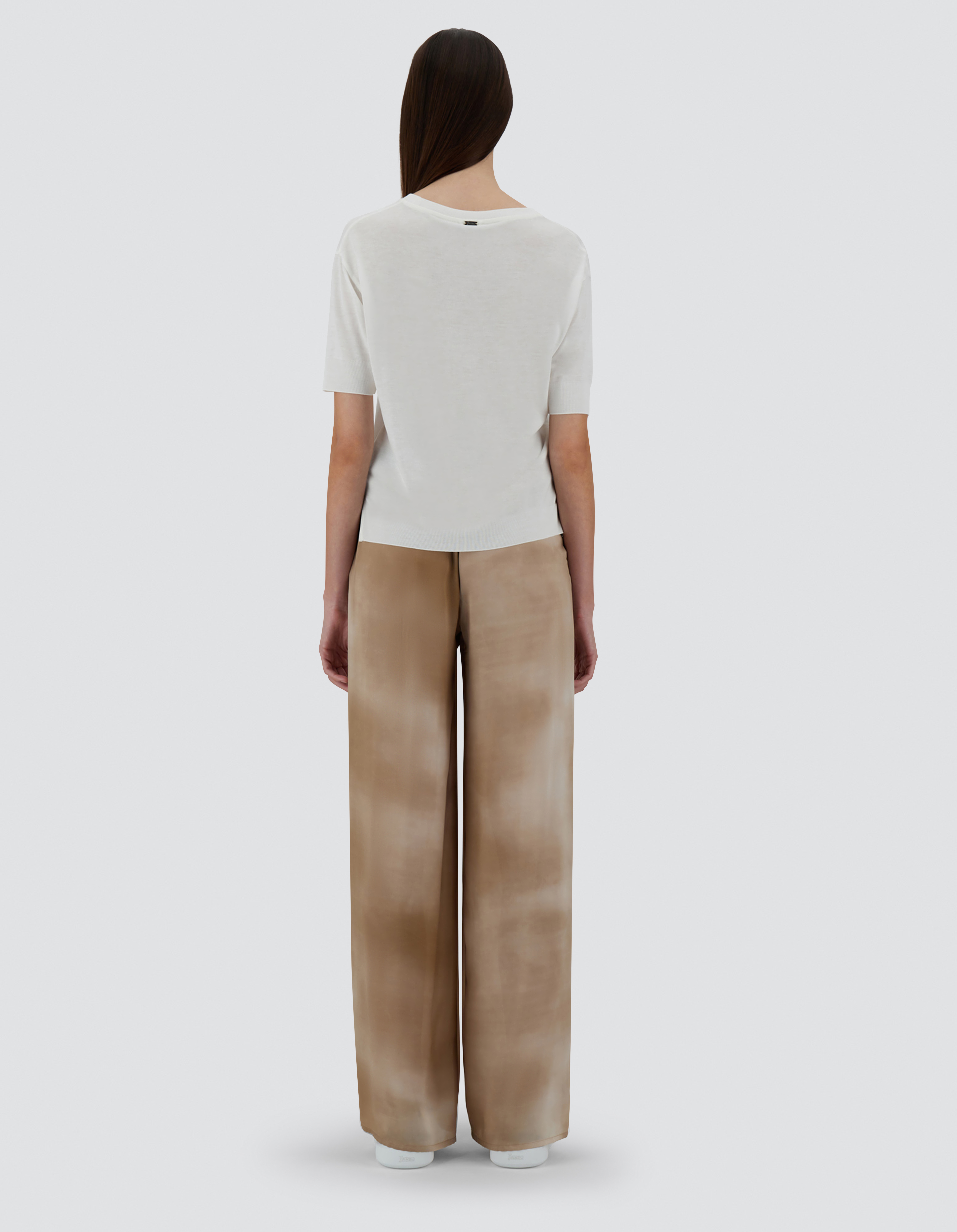 Herno T-shirt In Glam Knit Effect In White