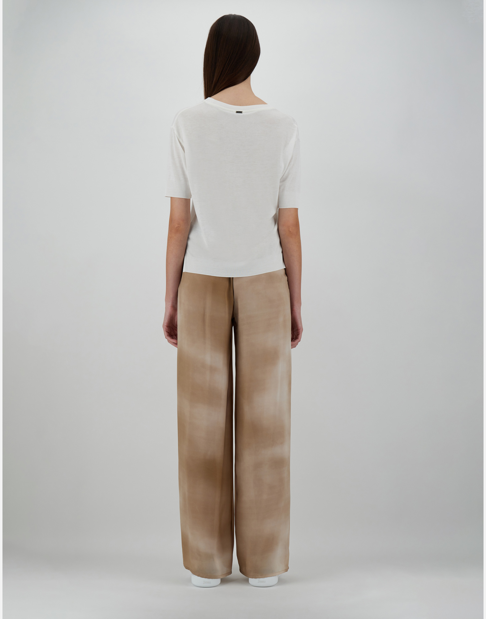 Herno T-shirt In Glam Knit Effect In White