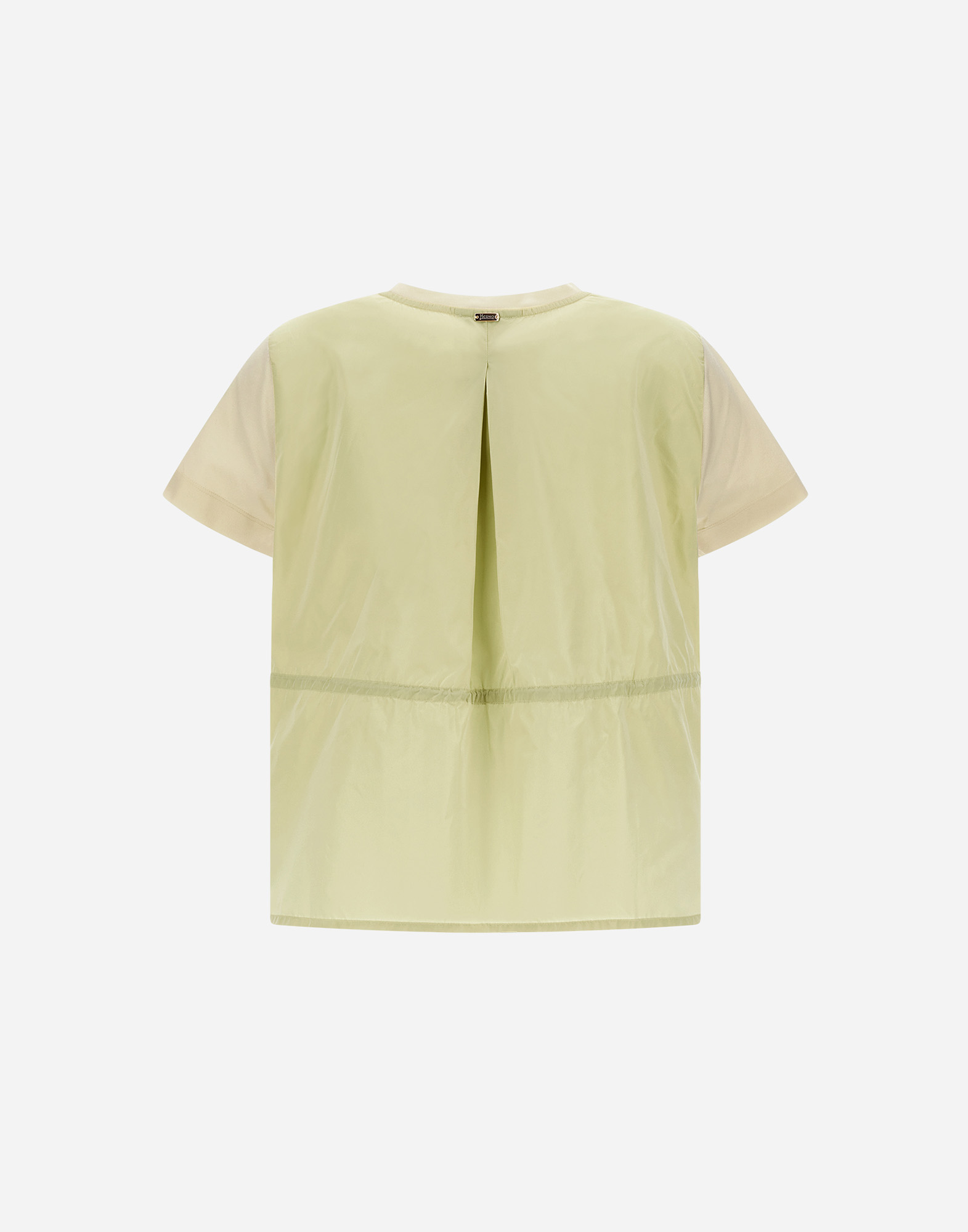 Herno T-shirt In Chic Cotton Jersey And New Techno Taffeta In Light Yellow