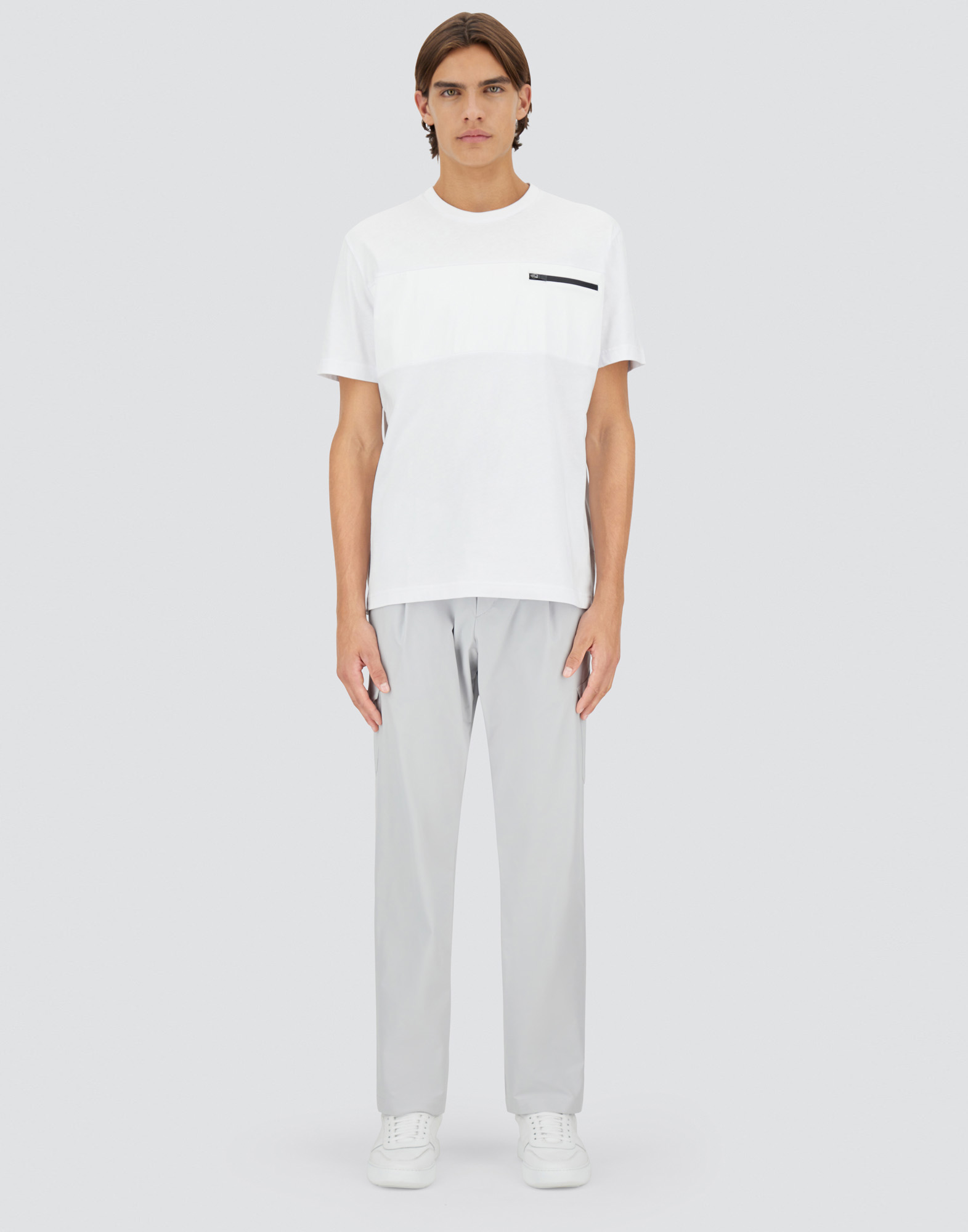 Herno Compact Jersey And Nylon Maestro Sweatshirt In White