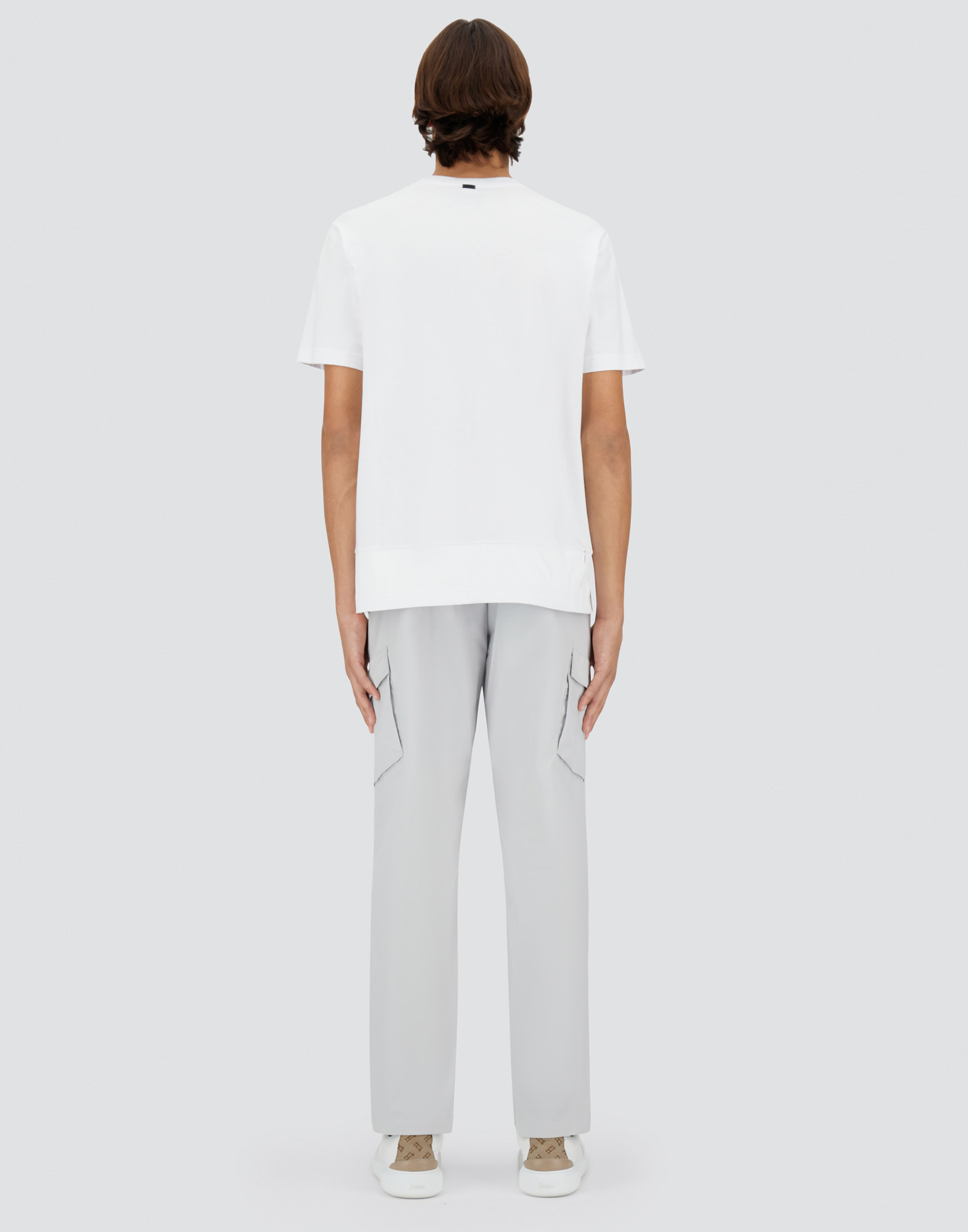 Herno Compact Jersey And Nylon Maestro Sweatshirt In White