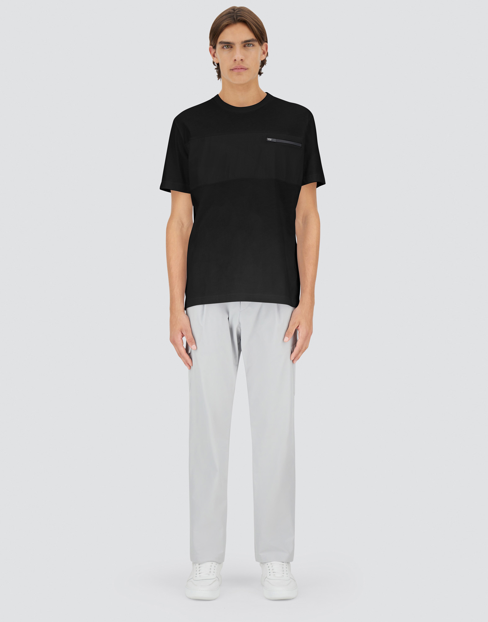 Herno Compact Jersey And Nylon Maestro Sweatshirt In Black