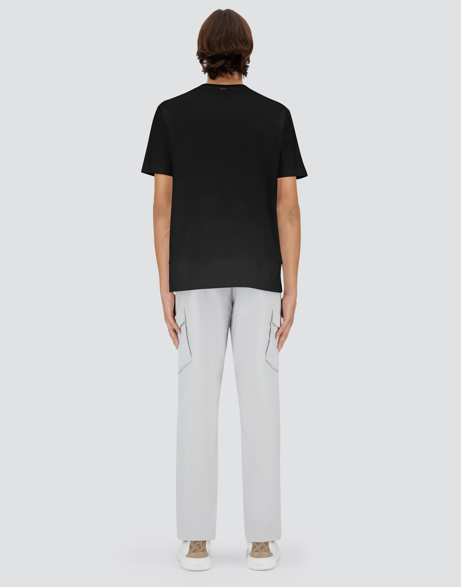 Herno Compact Jersey And Nylon Maestro Sweatshirt In Black