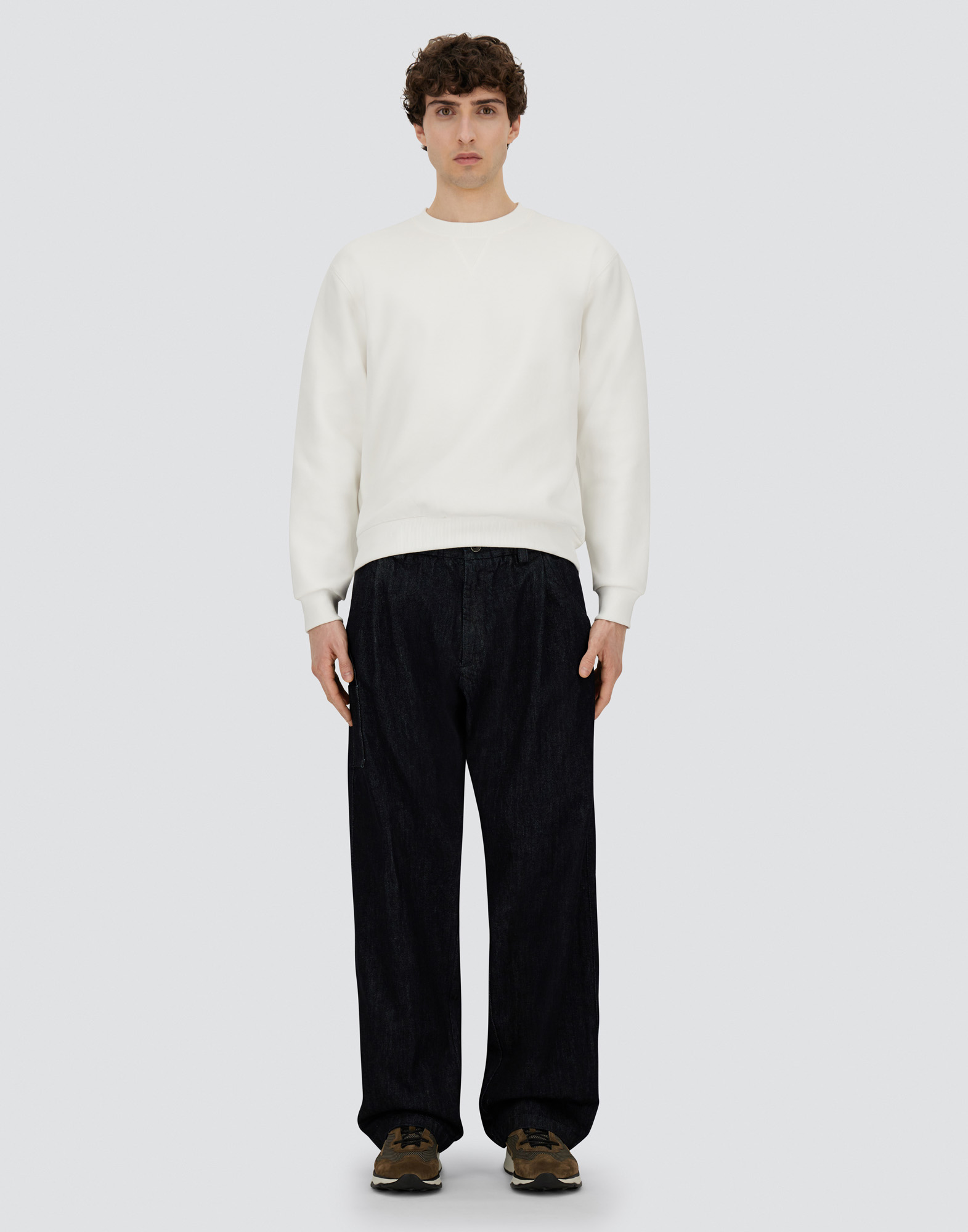 Herno Sweatshirt In Smooth Double Jersey In White