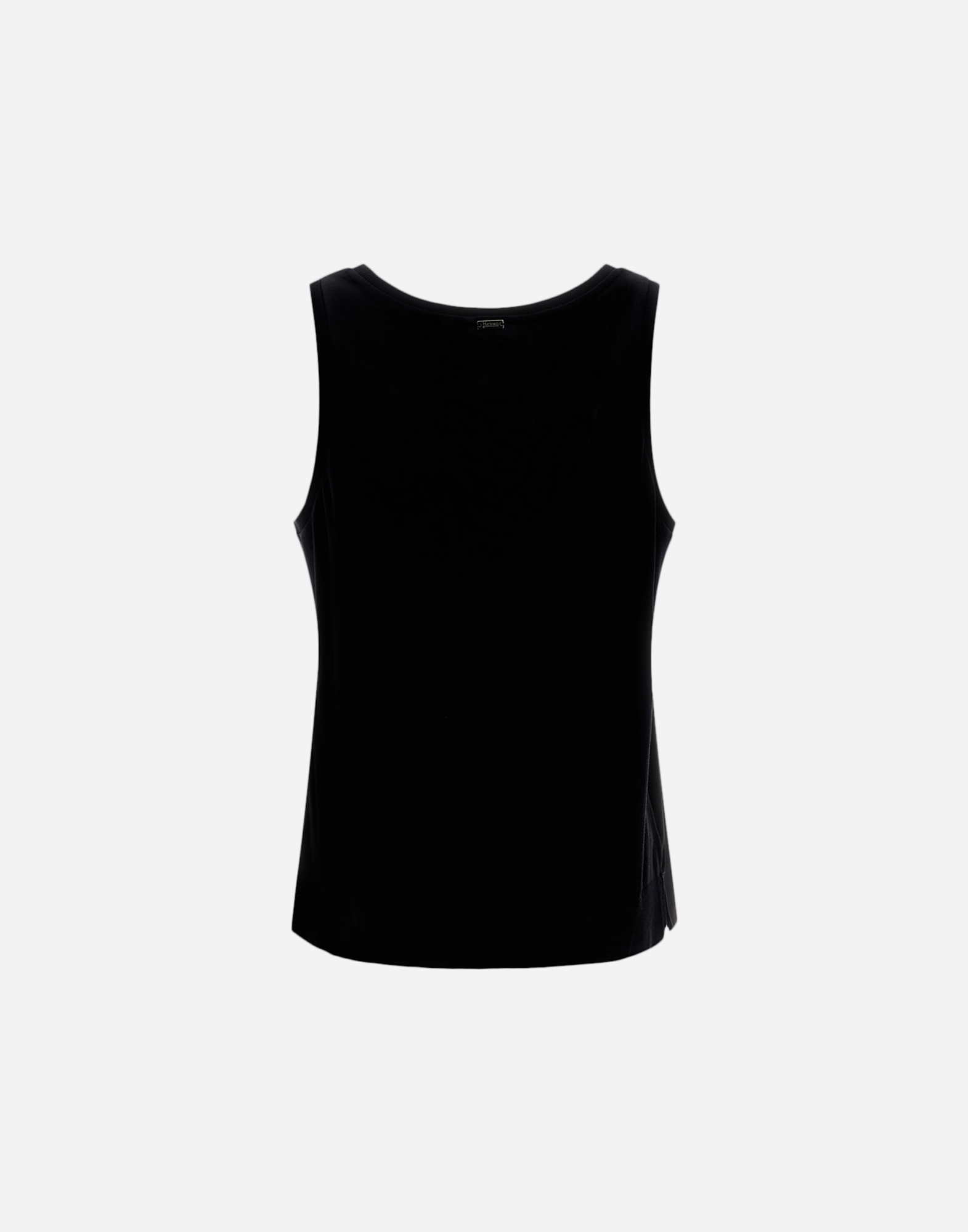 Herno Tank Top In Glam Knit Effect And Satin In Black