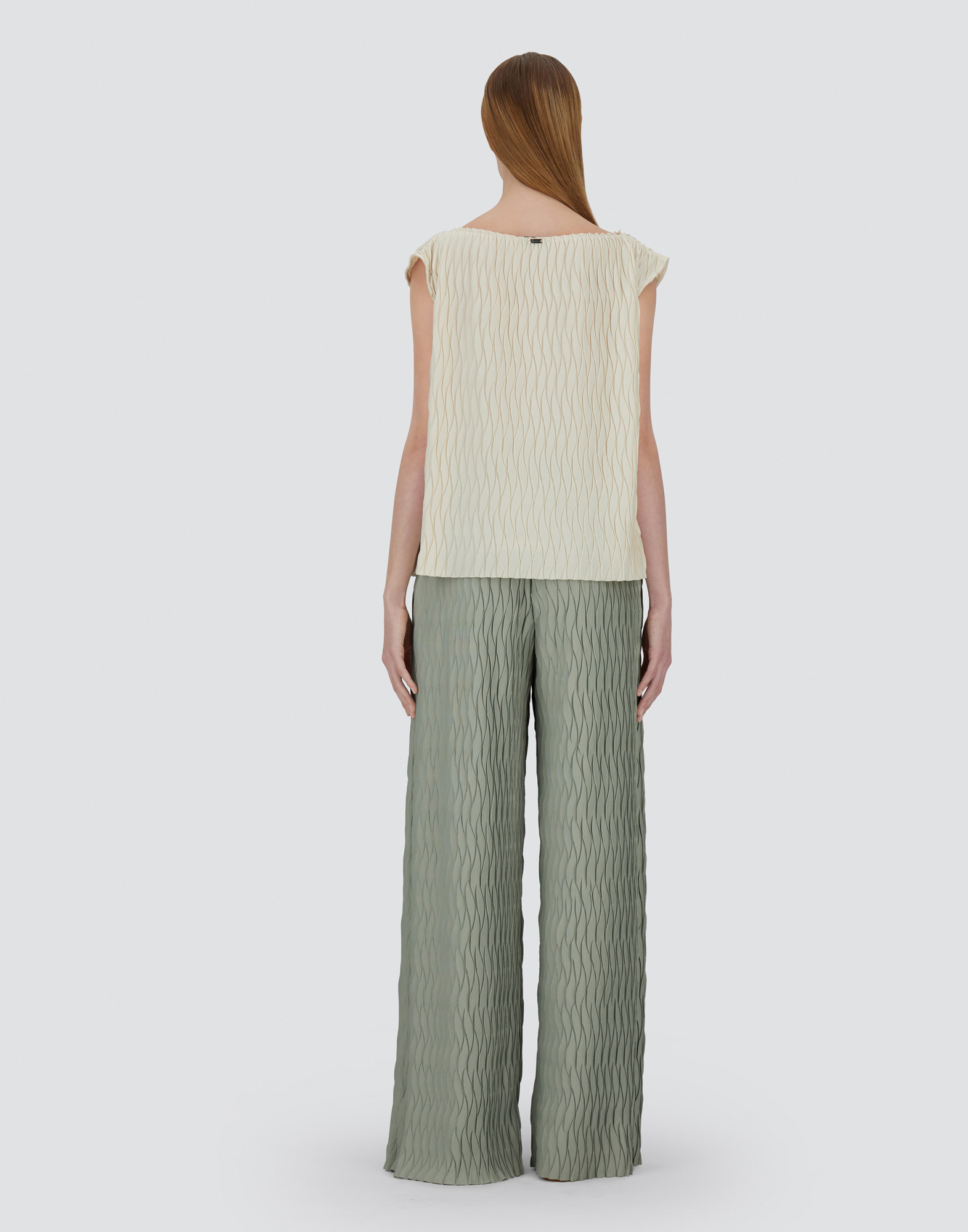 Herno Tank Top In Wrinkled Effect In Chantilly
