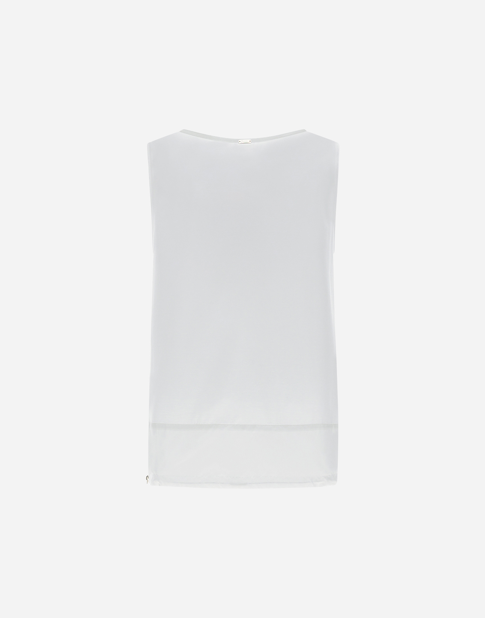 Herno Tank Top In Chic Cotton Jersey And Crochet Lace In White