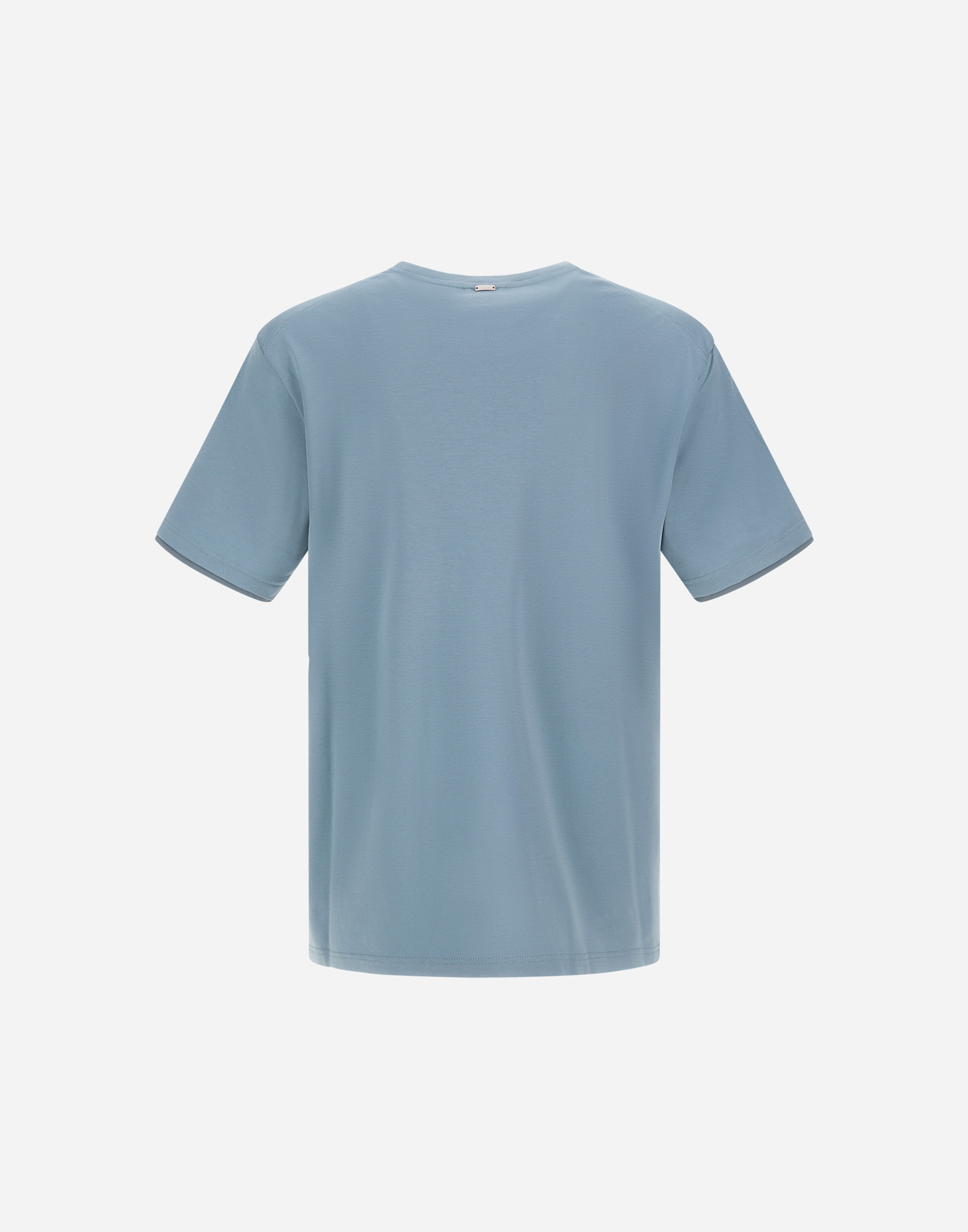 Herno Resort T-shirt In Basic Cotton & Light Stretch Nylon In Black