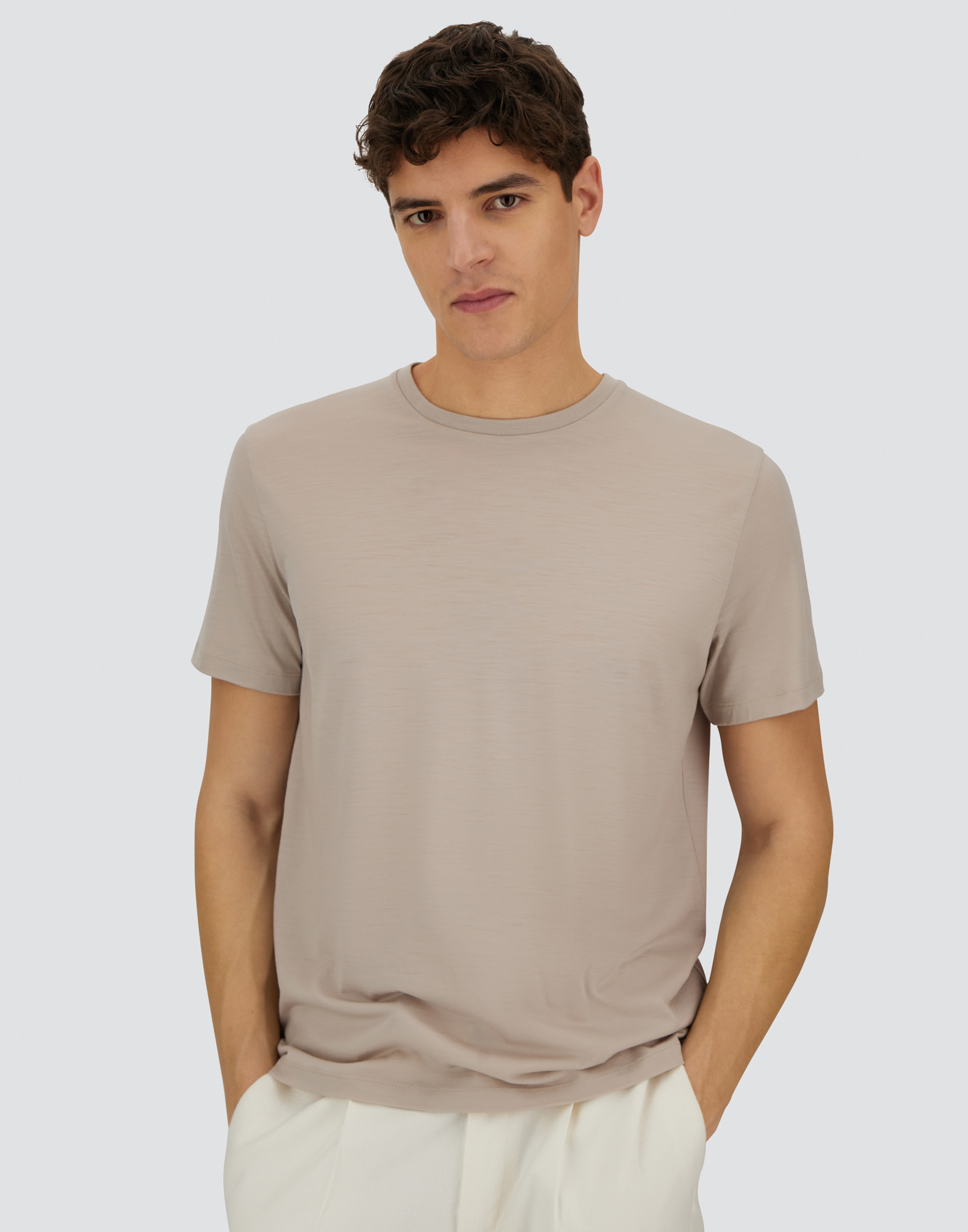 Herno Resort T-shirt In Soft Wool Jersey In Pink