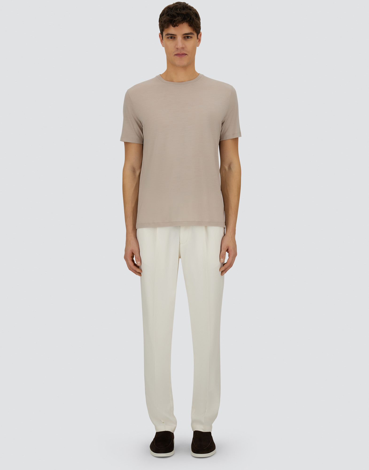 Herno Resort T-shirt In Soft Wool Jersey In Pink
