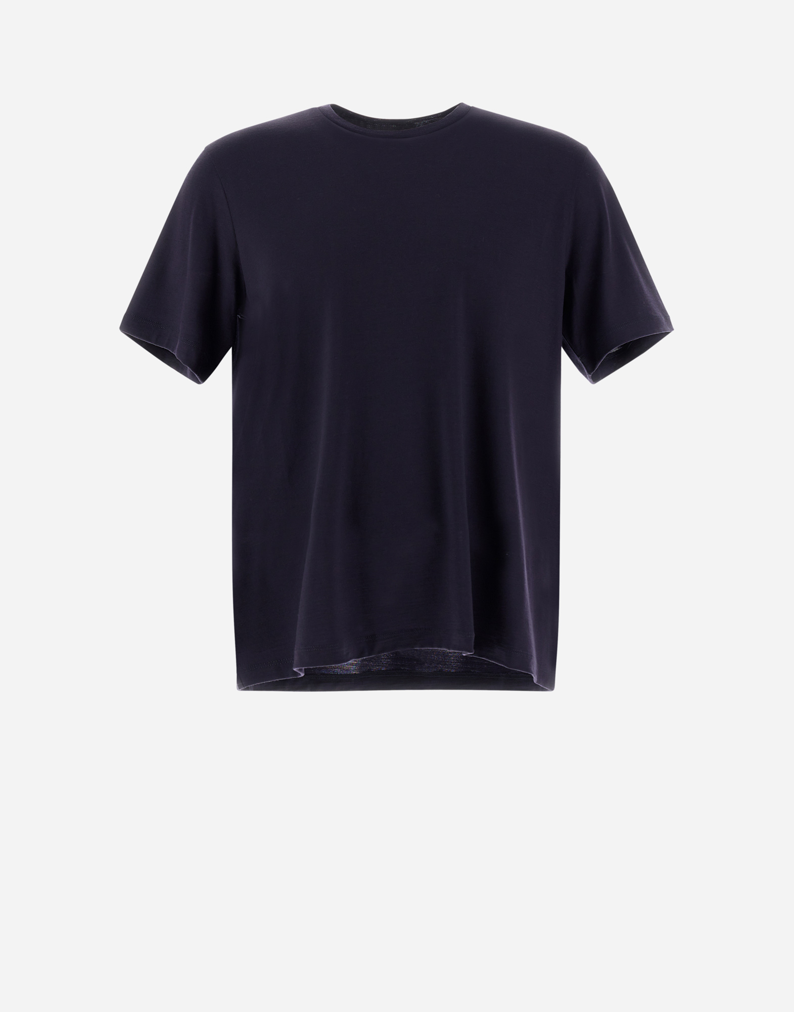 Herno Resort T-shirt In Soft Wool Jersey In Navy Blue
