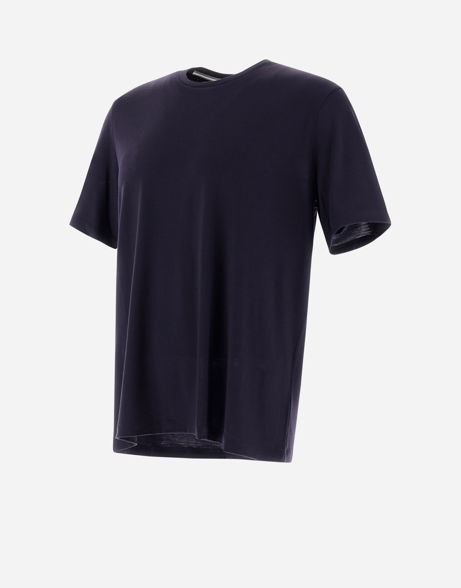 Herno Resort T-shirt In Soft Wool Jersey In Navy Blue