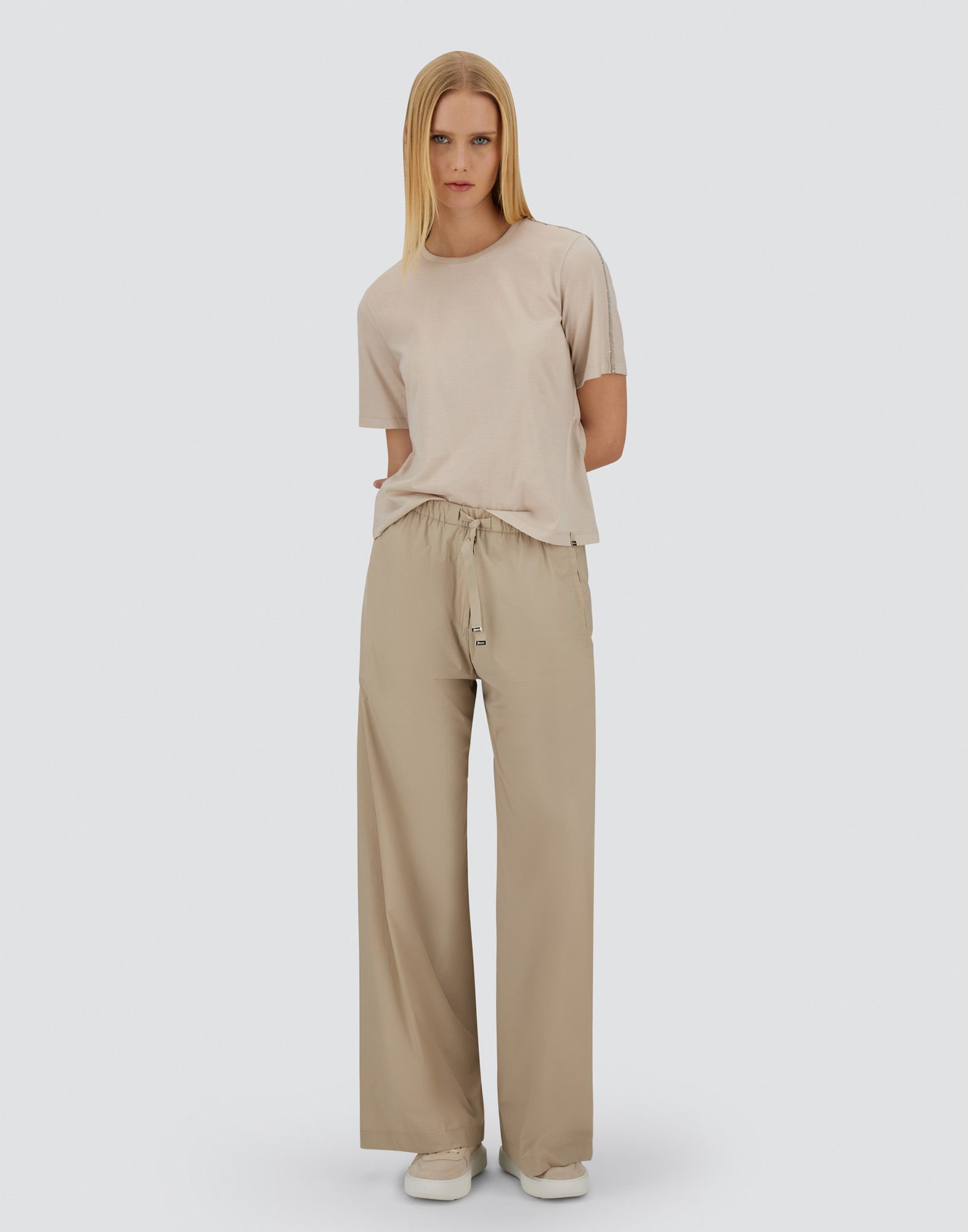 Herno Resort T-shirt In Mercerised Cotton Jersey In Neutral