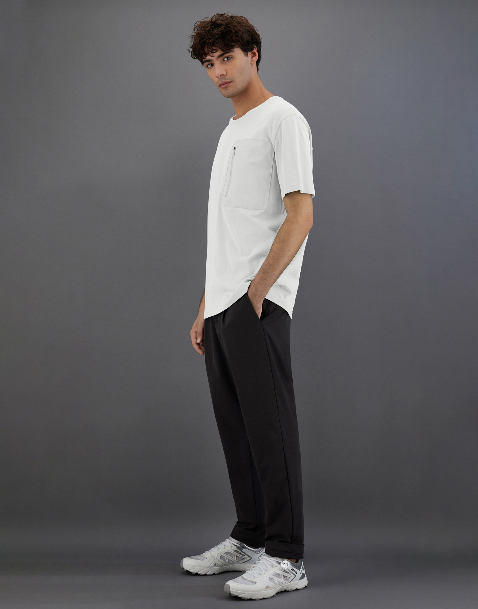 Herno Laminar T-shirt In Compact Jersey In Ice