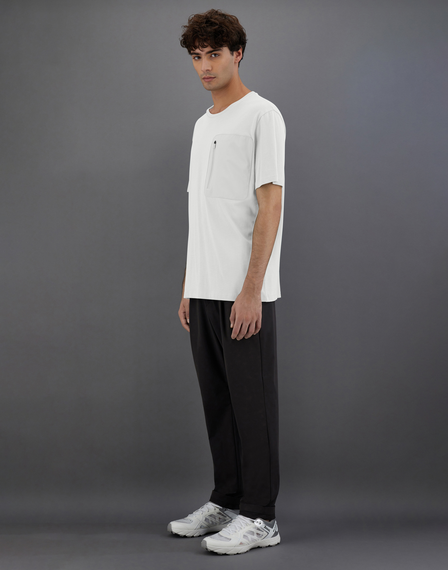 Herno Laminar T-shirt In Compact Jersey In Ice