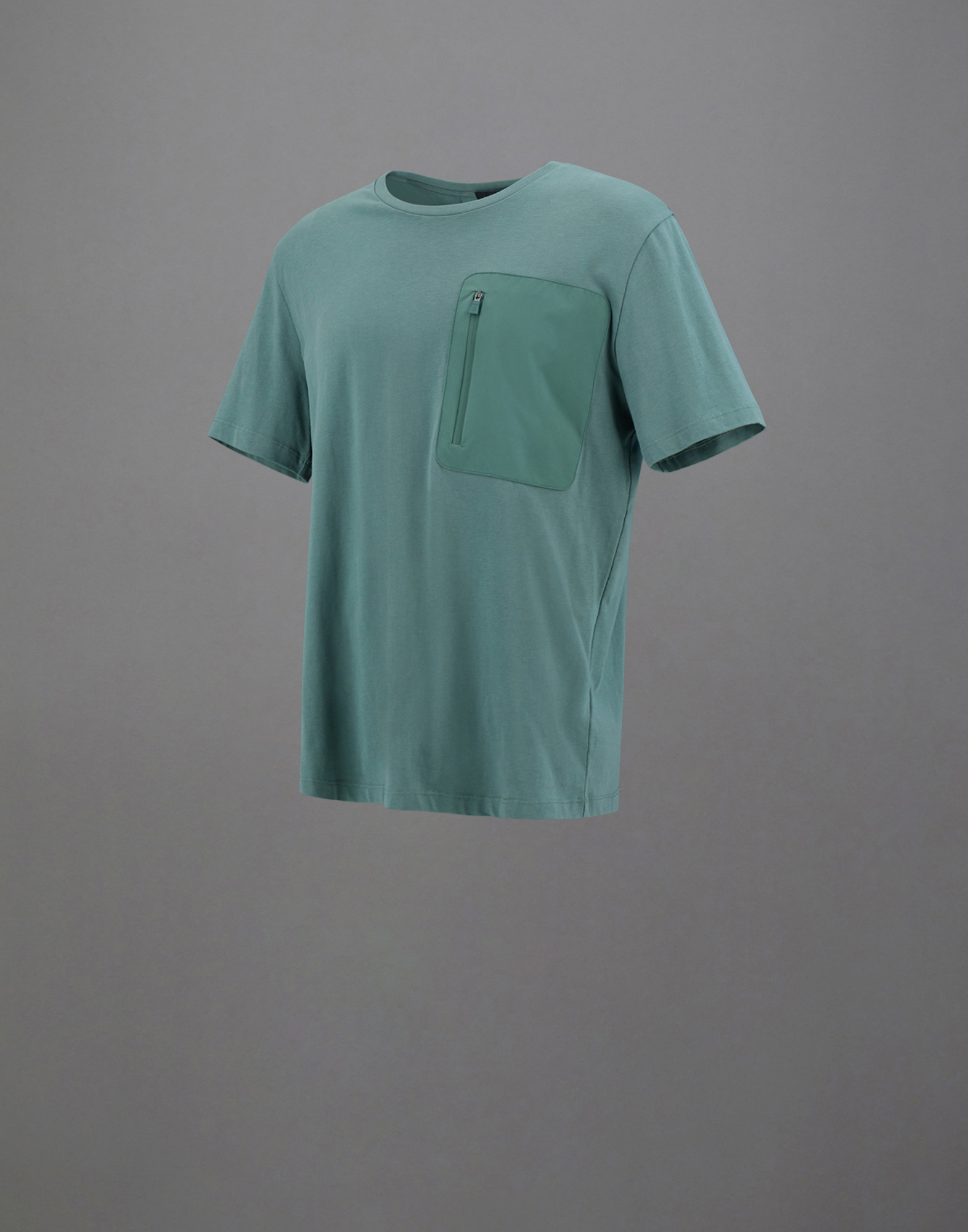 Herno Laminar T-shirt In Compact Jersey In Dark Forest