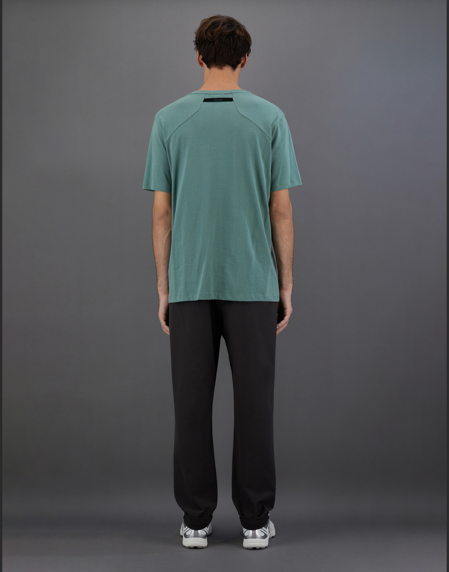 Herno Laminar T-shirt In Compact Jersey In Dark Forest
