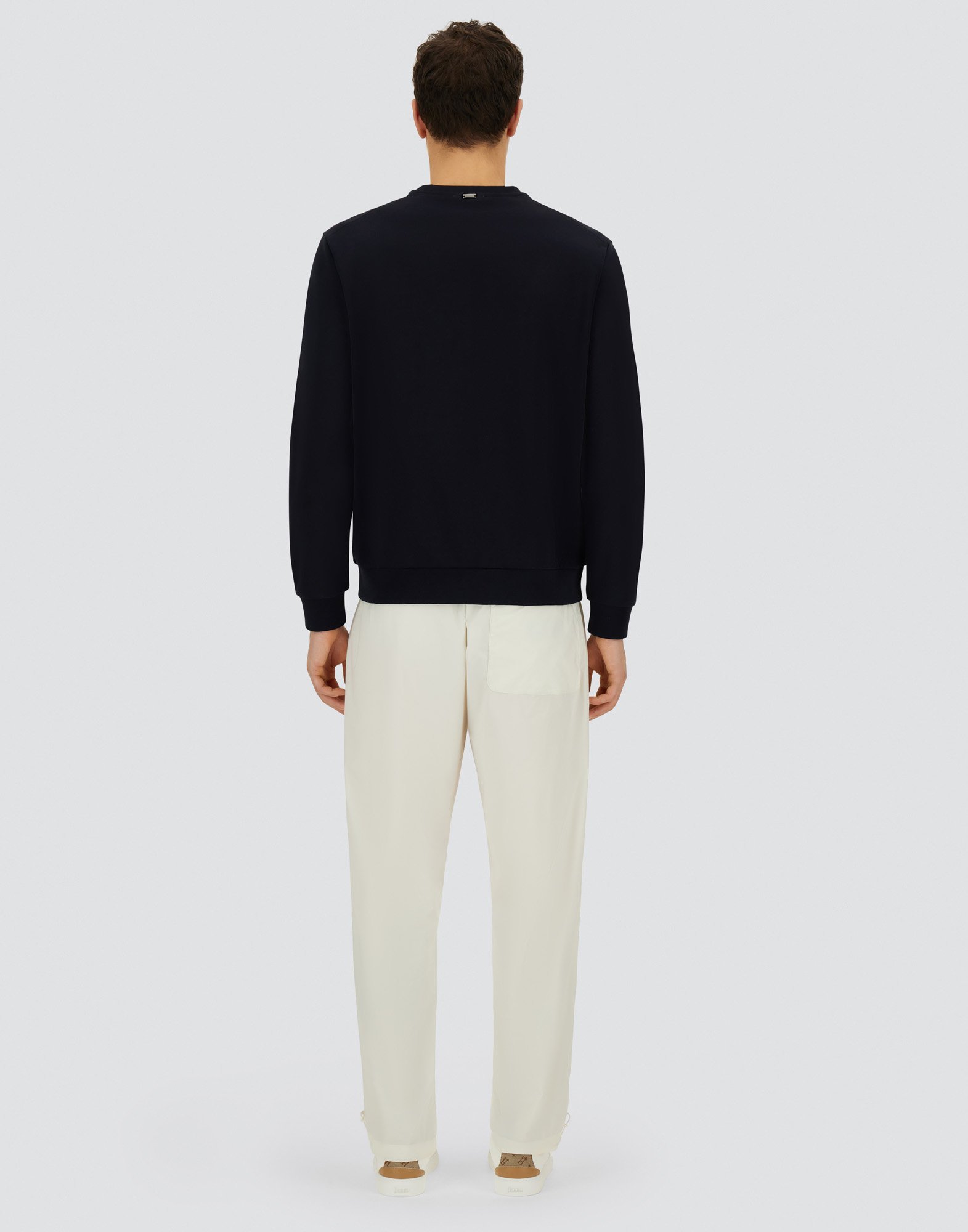 Herno Resort Sweatshirt In Cotton Fleece In Blue