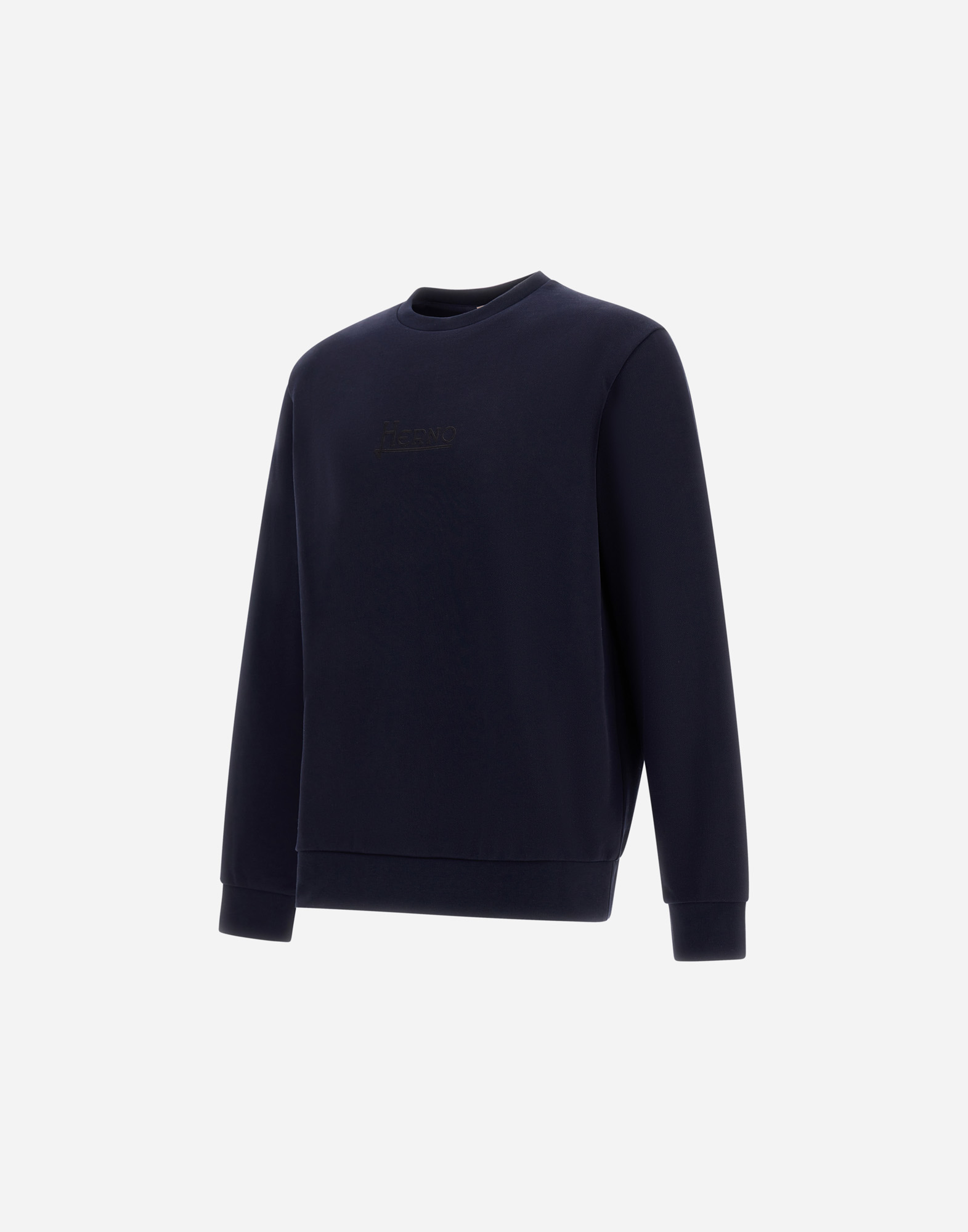 Herno Resort Sweatshirt In Cotton Fleece In Blue