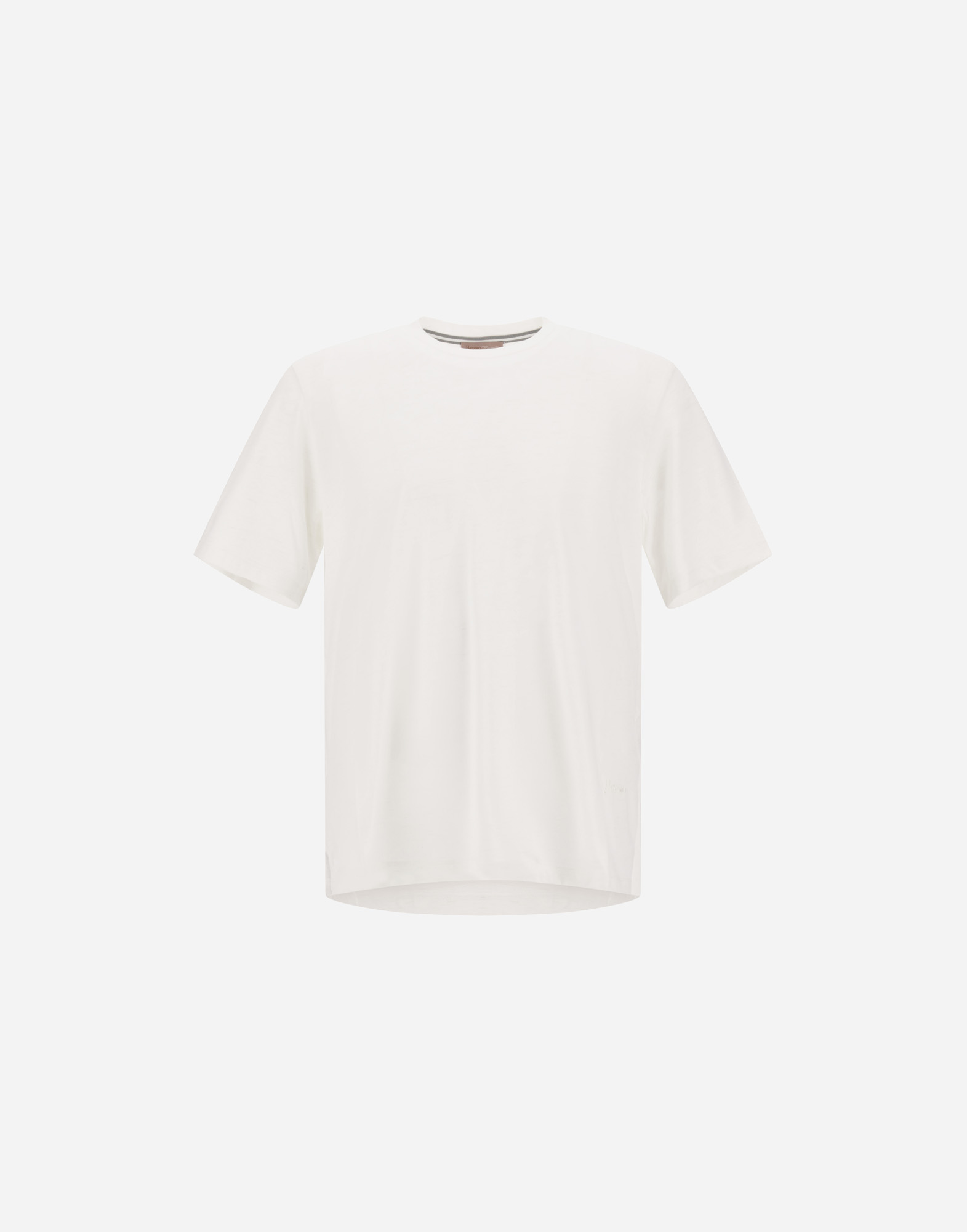 Herno Men Resort T-shirt In Cotton And Light Stretch Nylon In White