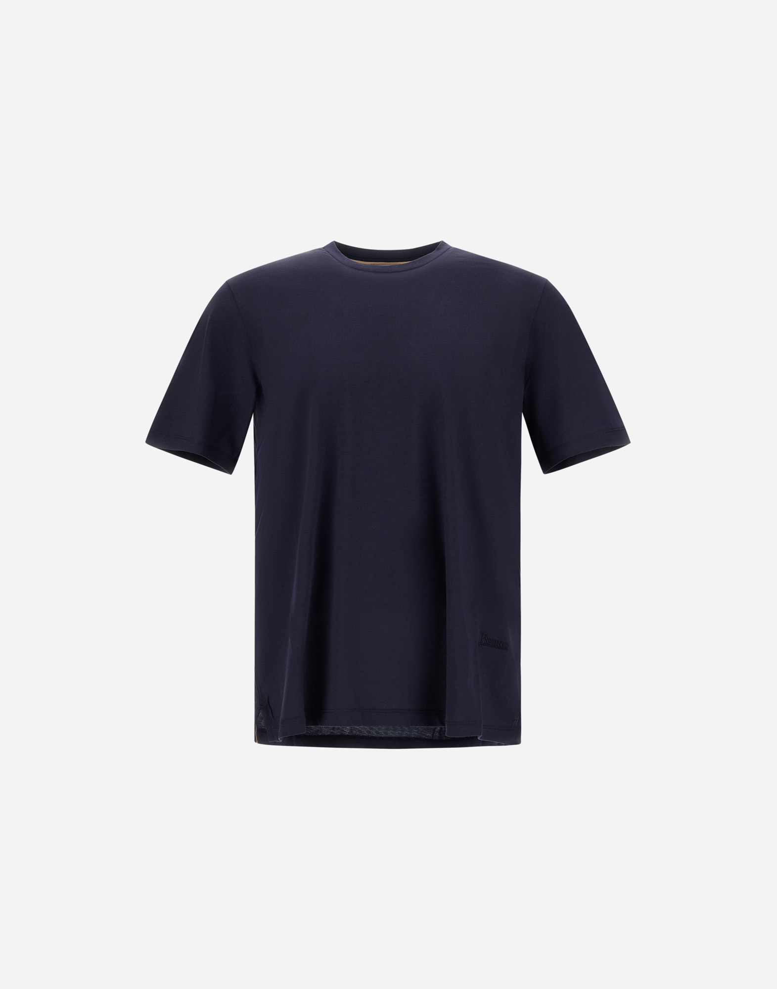 Herno Men Resort T-shirt In Cotton And Light Stretch Nylon In Blue