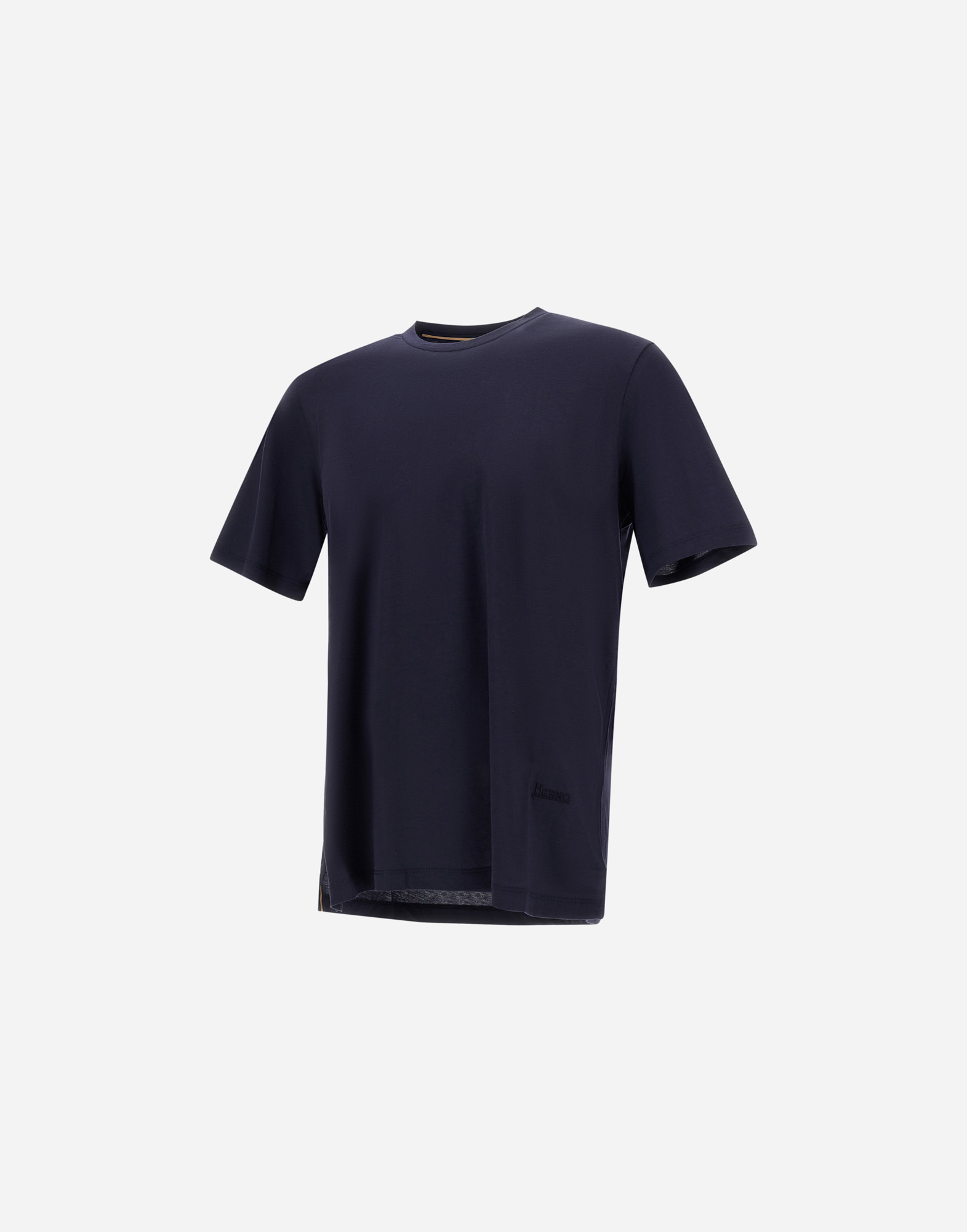 Herno Men Resort T-shirt In Cotton And Light Stretch Nylon In Blue