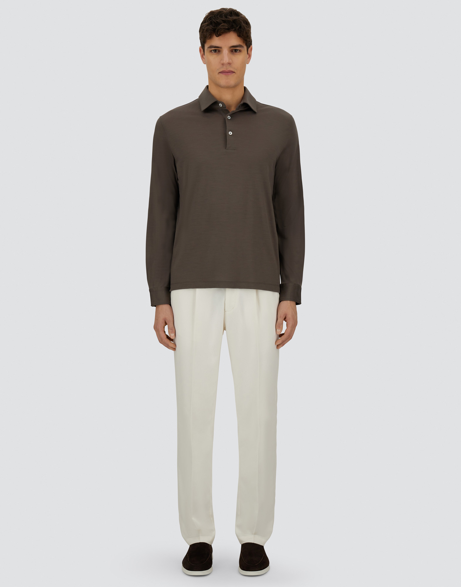 Herno Resort Polo Shirt In Soft Wool Jersey In Blue