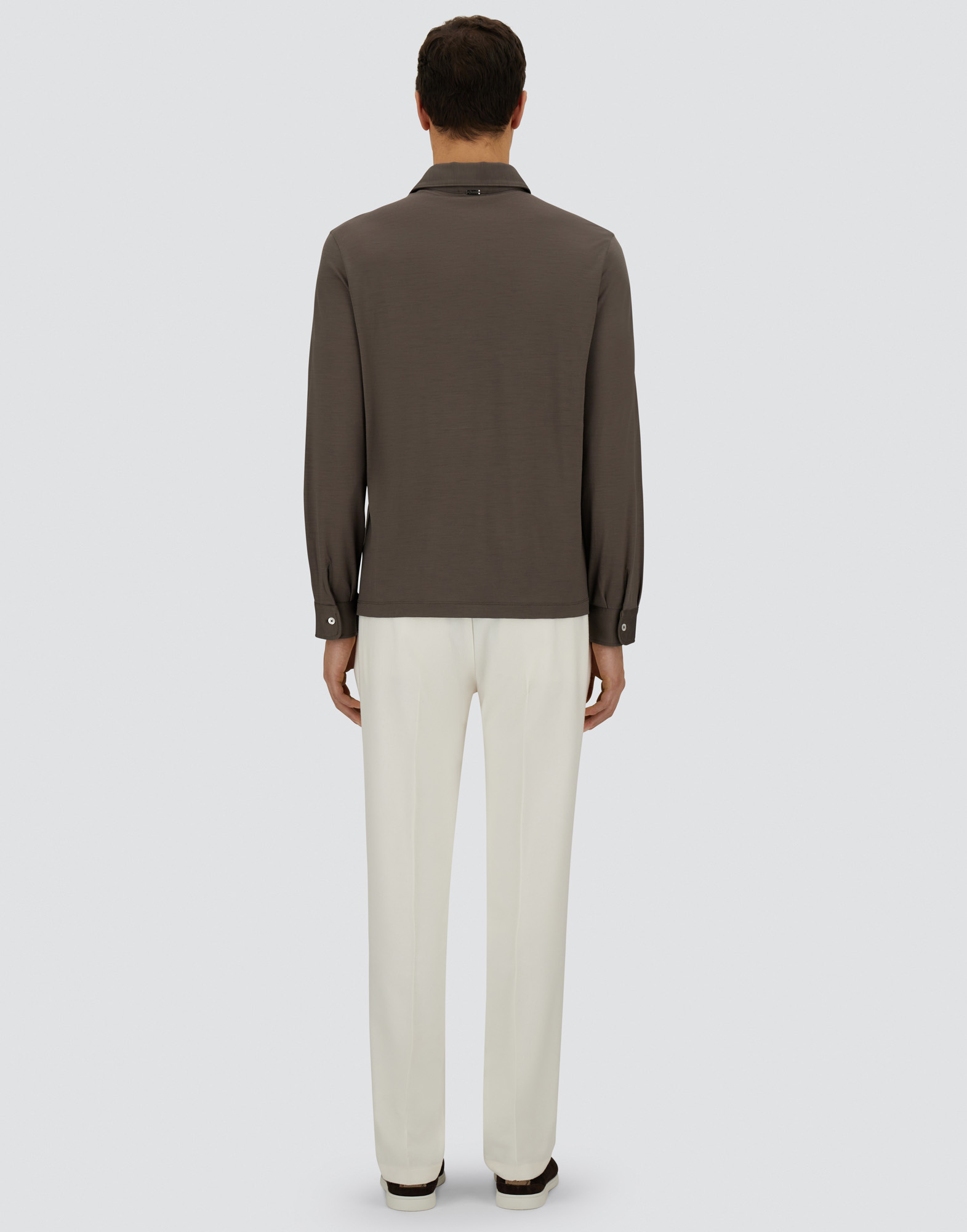 Herno Resort Polo Shirt In Soft Wool Jersey In Blue