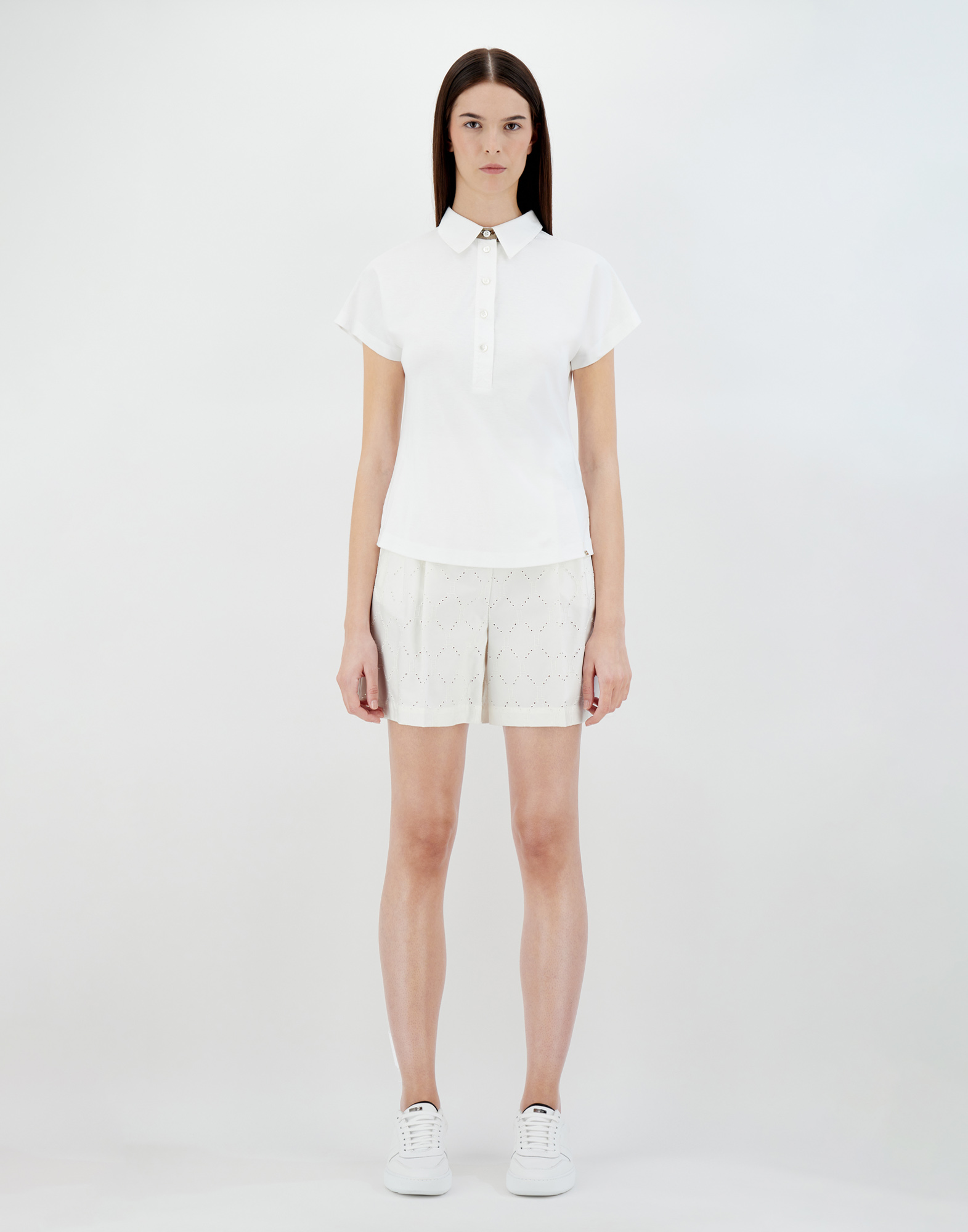 Herno Ever Cotton Interlock/new Popeline/monogram ポロシャツ In White