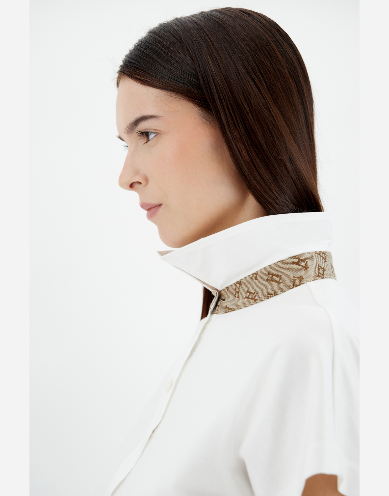 Herno Ever Cotton Interlock/new Popeline/monogram ポロシャツ In White