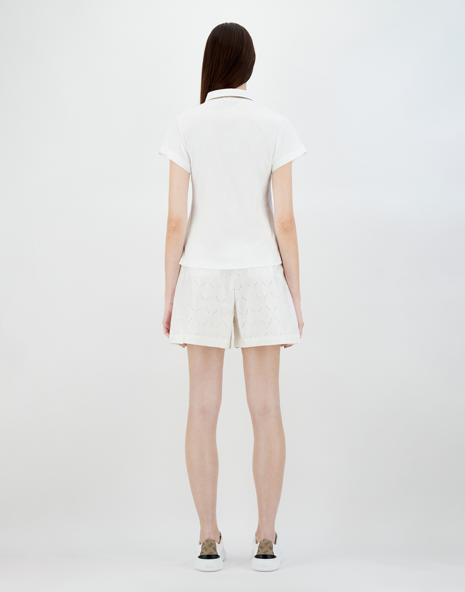 Herno Ever Cotton Interlock/new Popeline/monogram ポロシャツ In White
