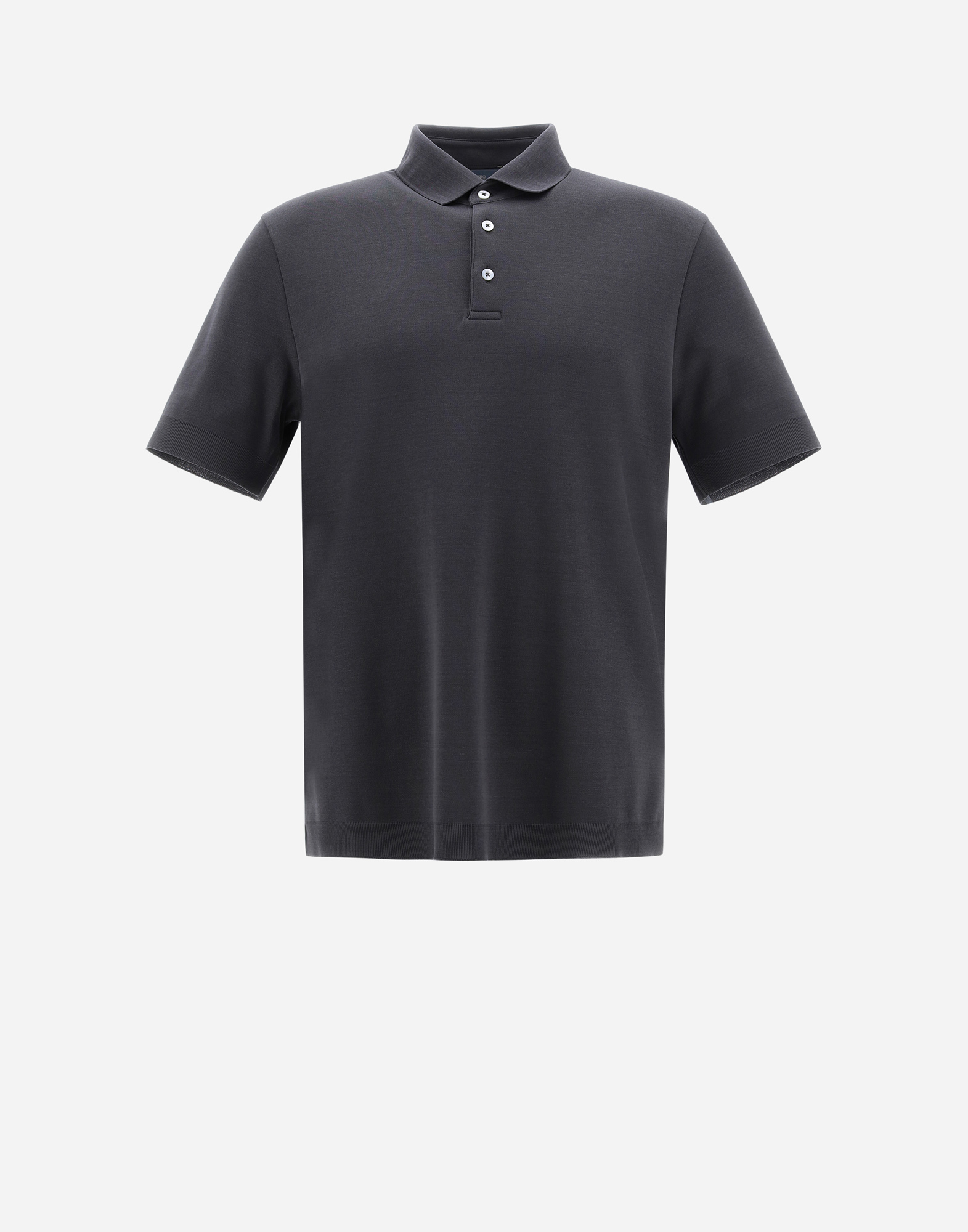 Herno Jersey Knit Effect Polo Shirt In Black