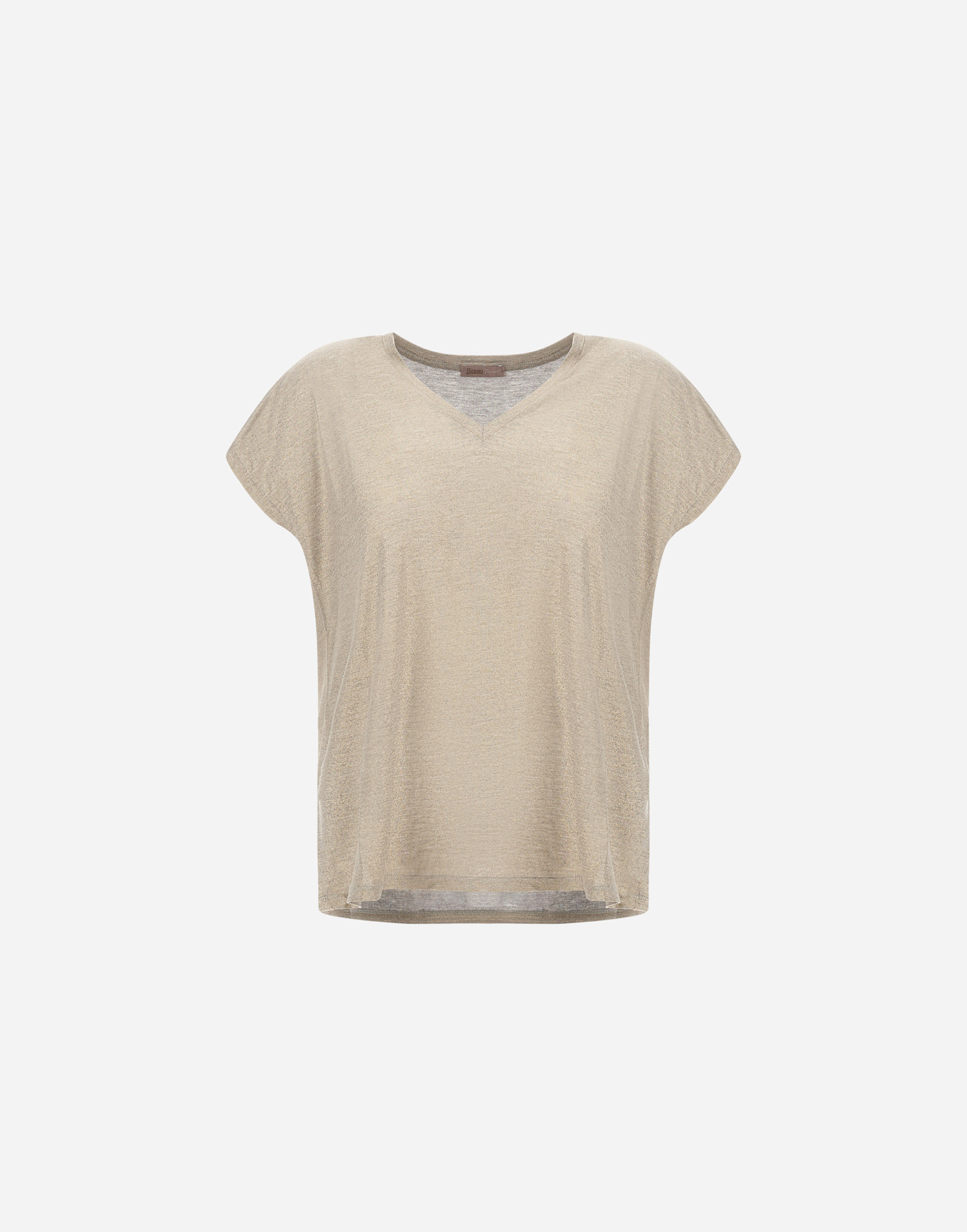 Herno Resort T-shirt In Shimmer Foil Jersey In Neutral
