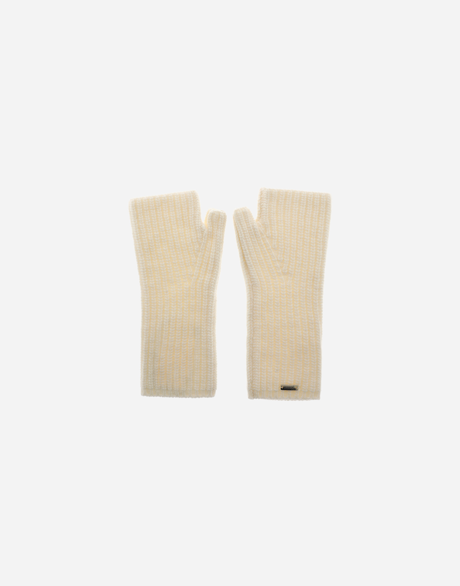 Herno Gloves In Cob Stitch Carded Wool In White