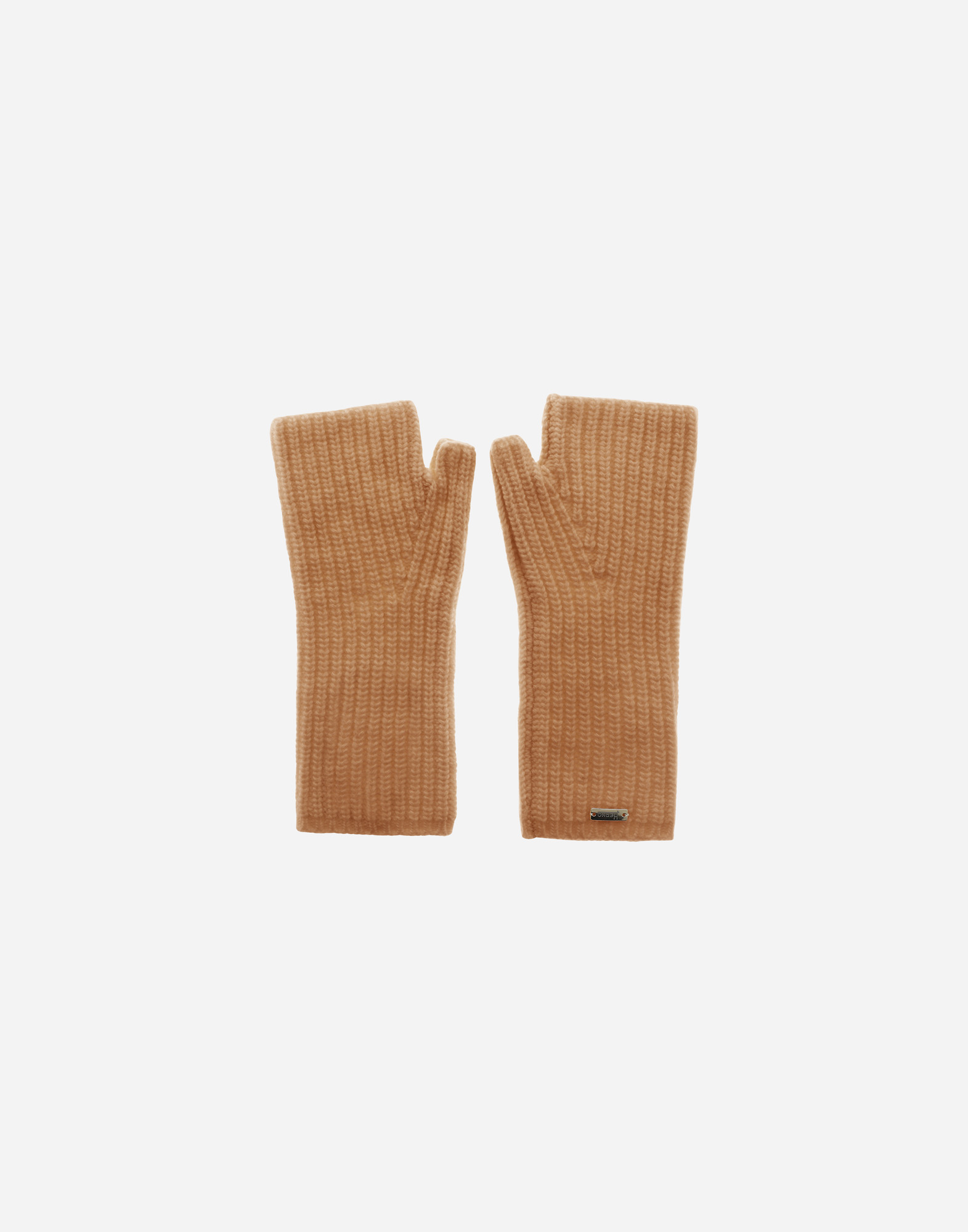 Herno Gloves In Cob Stitch Carded Wool In Brown