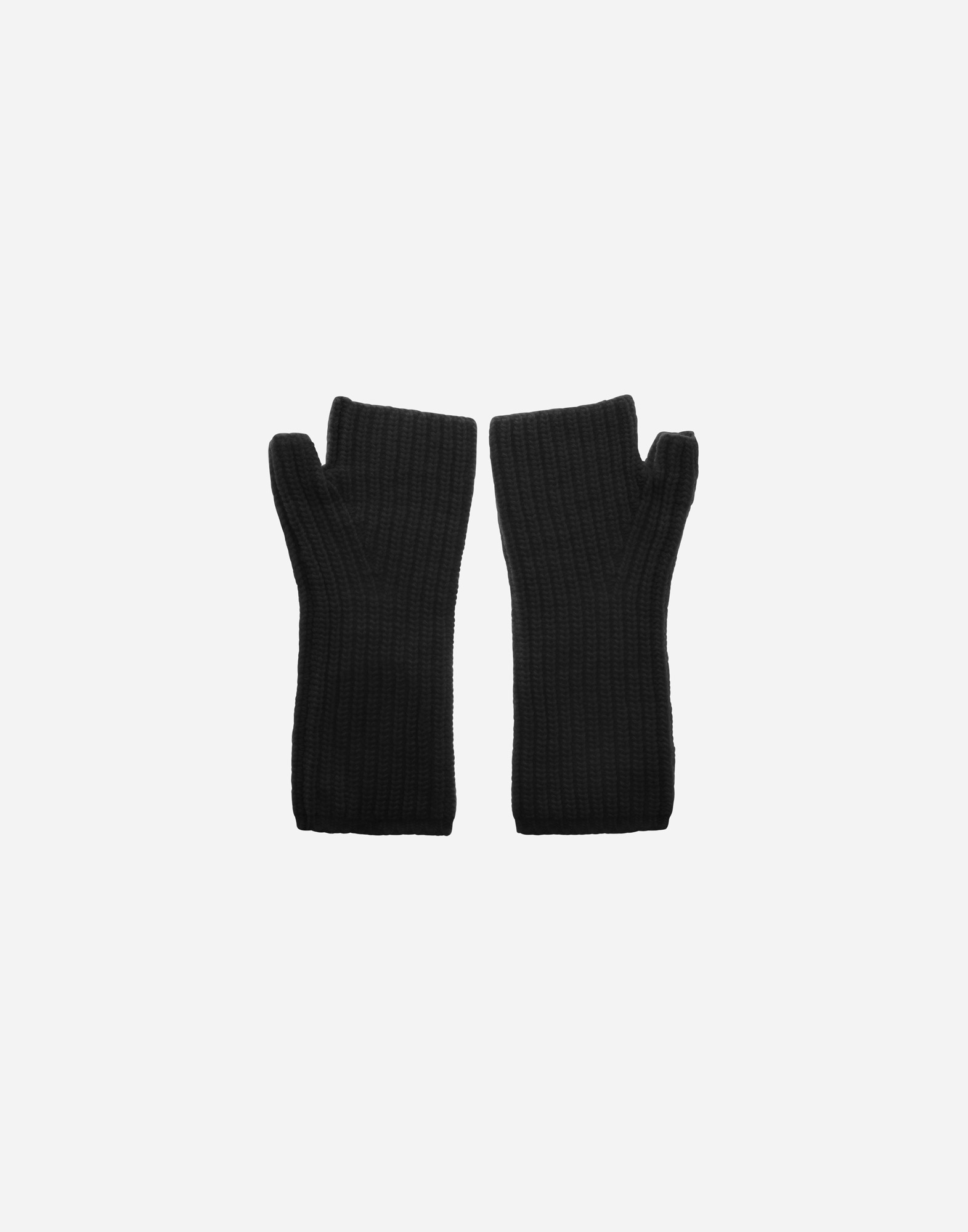 Herno Gloves In Cob Stitch Carded Wool In Black