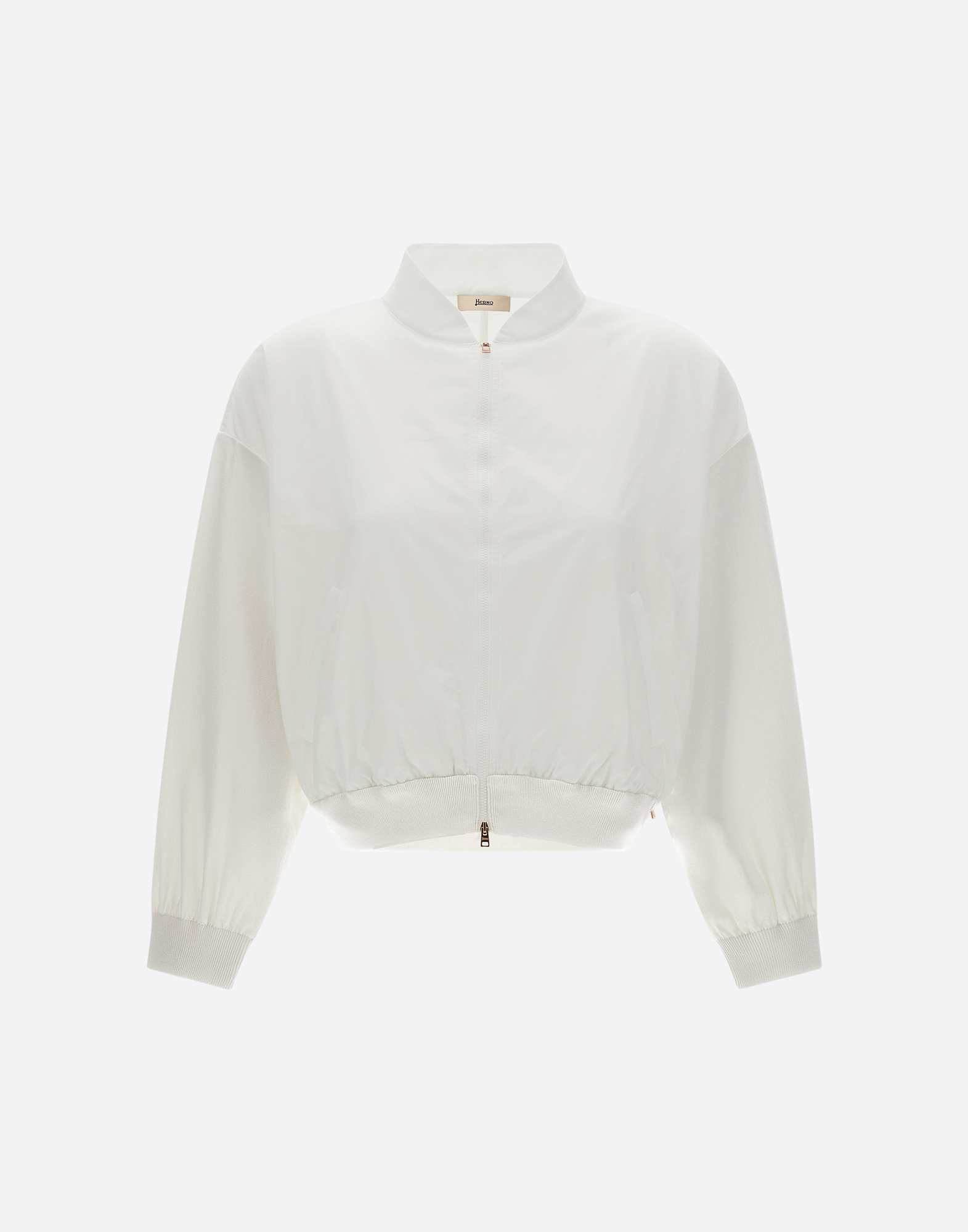 Herno Cardigan In Matt Viscose And New Techno Taffeta In Cream