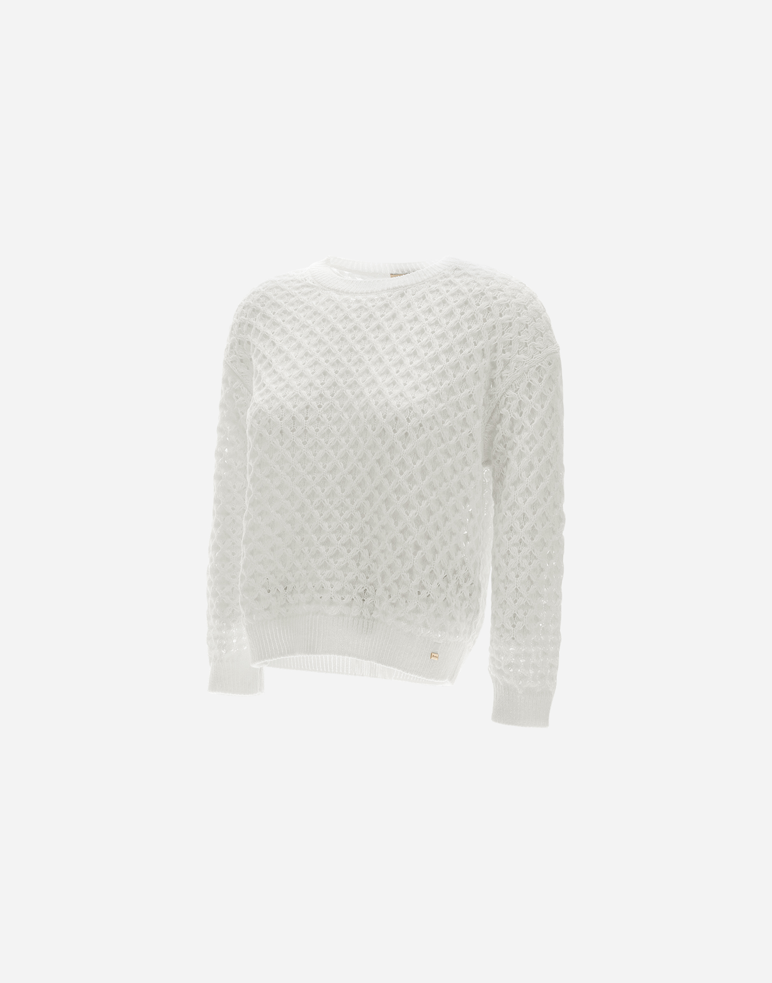 Herno Sweater In Crochet Effect In White