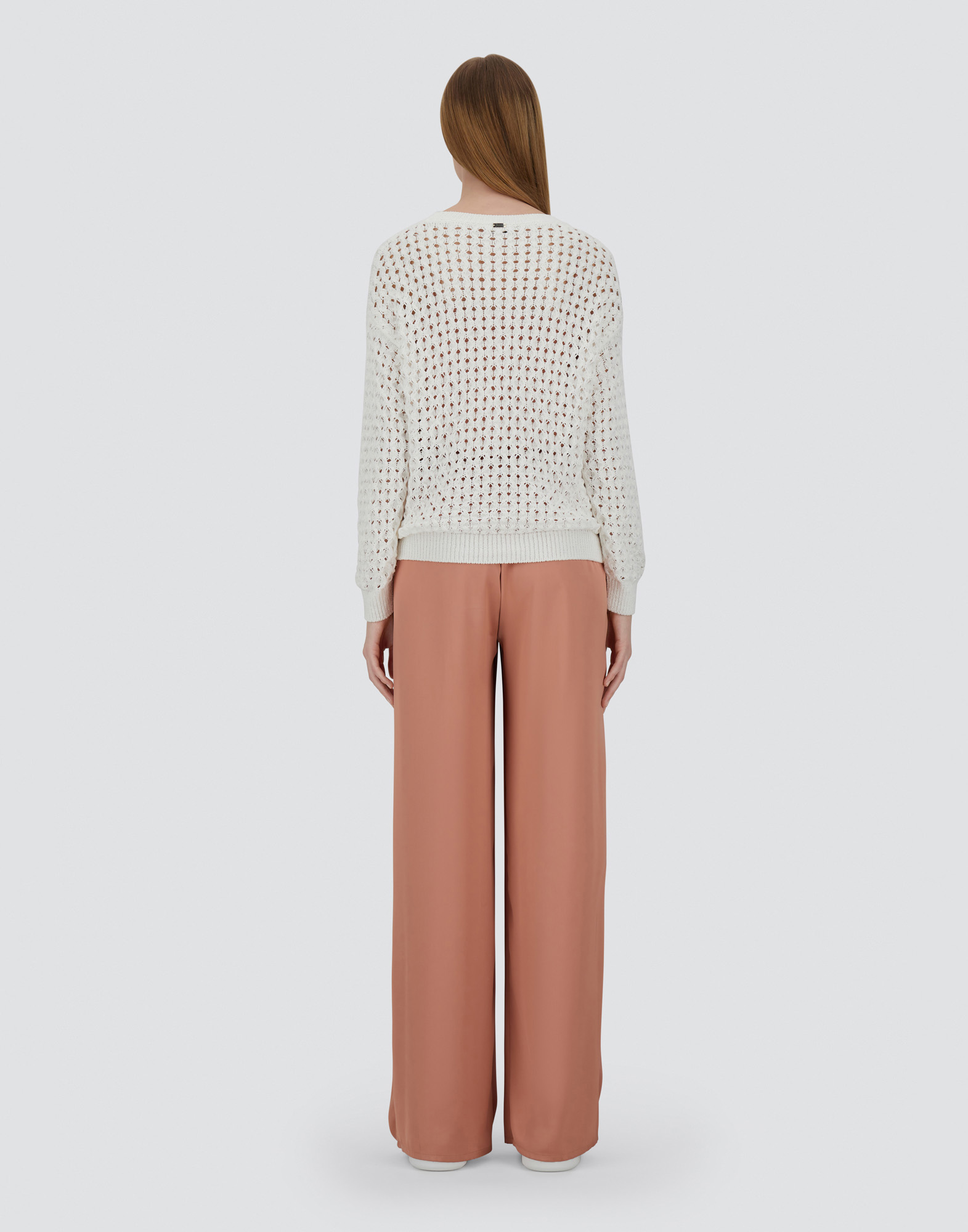 Herno Sweater In Crochet Effect In White