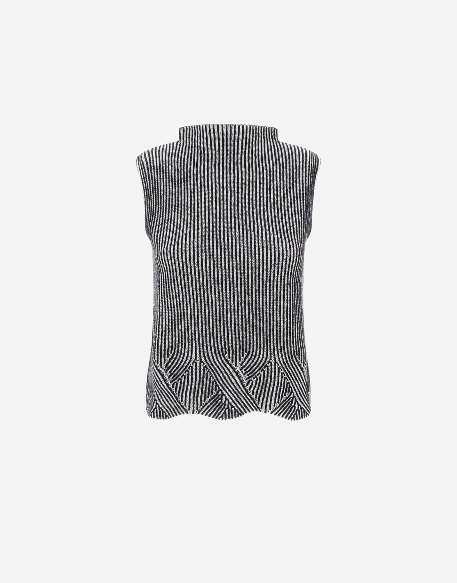 Herno Two-tone Vanis� Wool Vest In Black