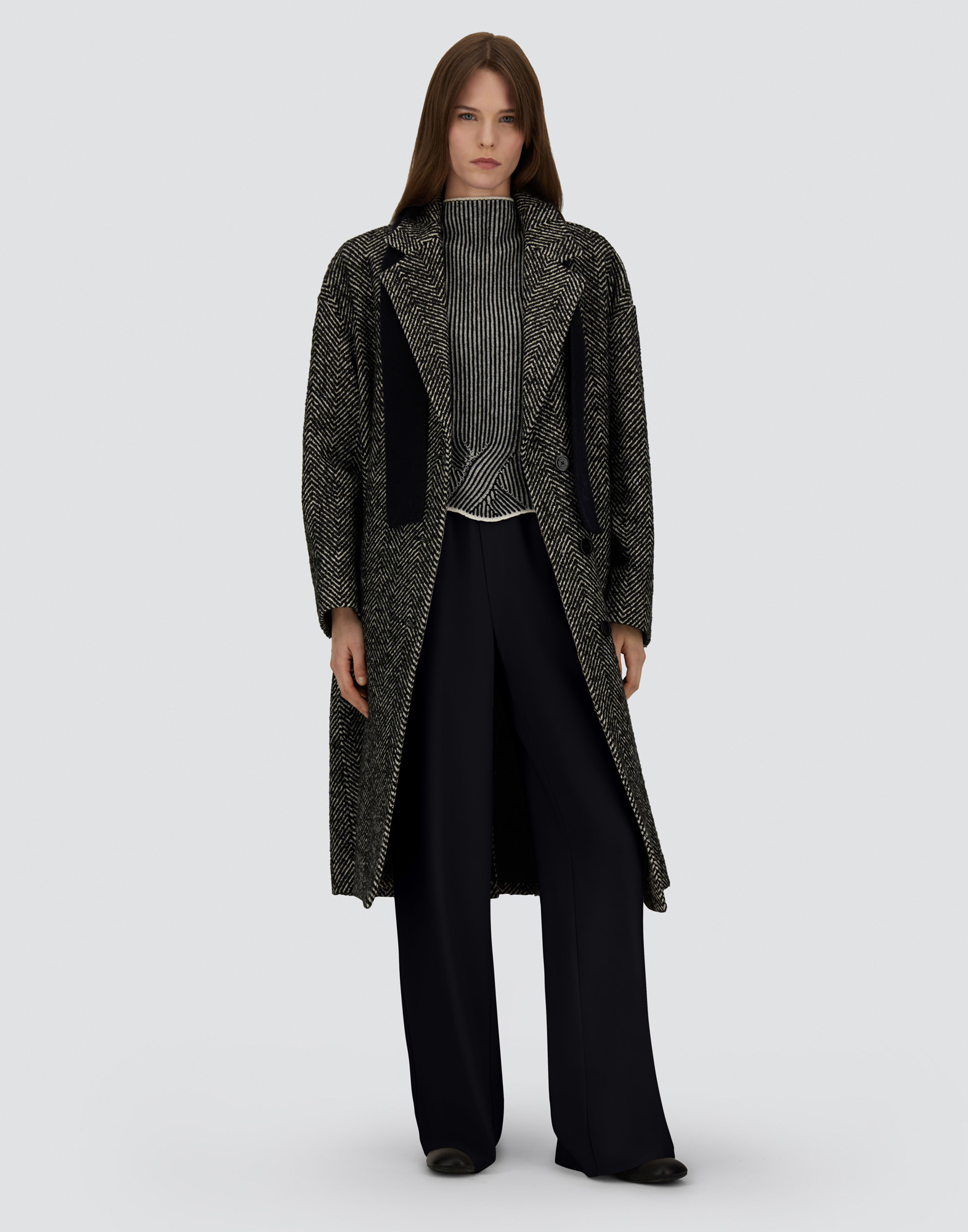 Herno Two-tone Vanis� Wool Vest In Black