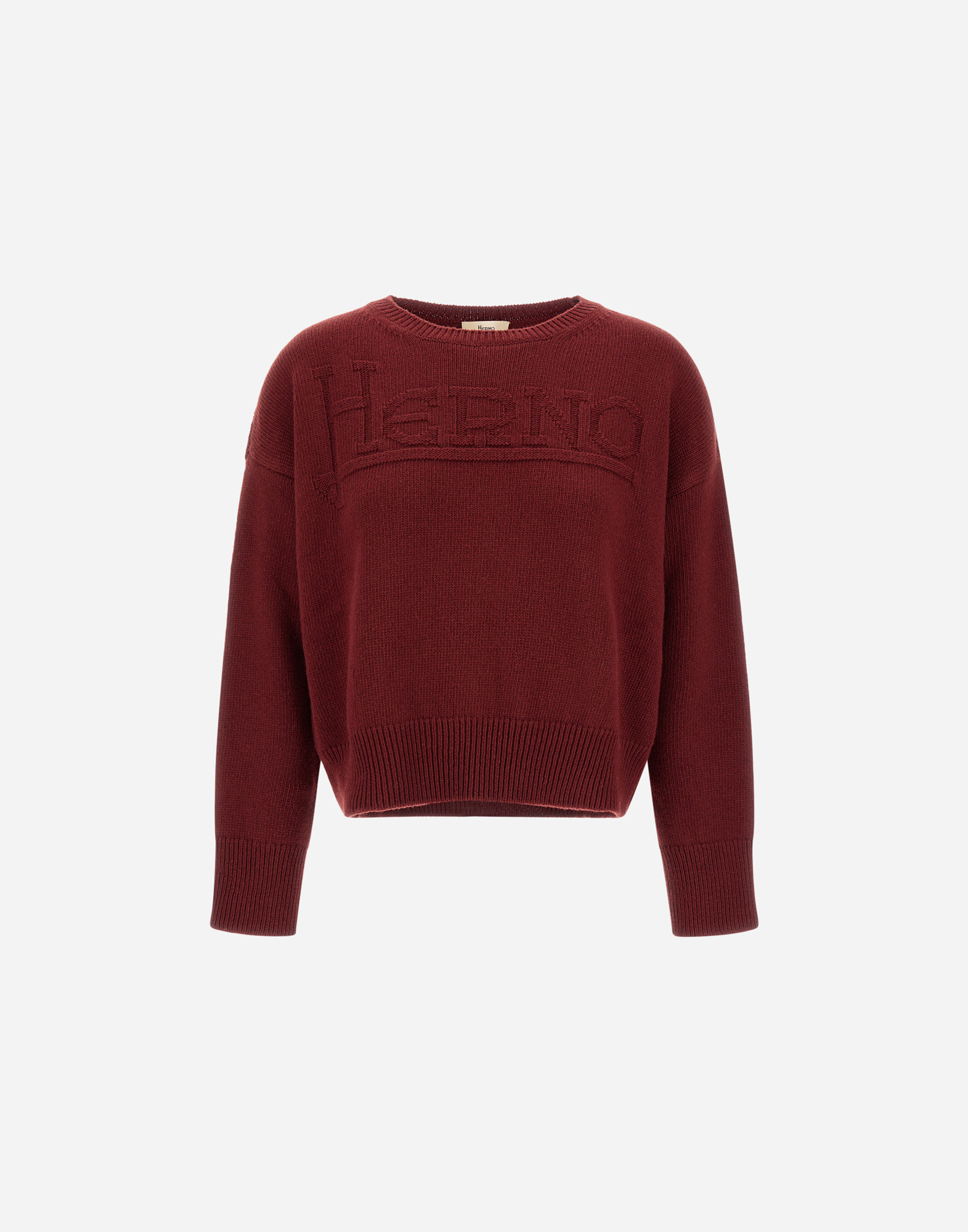 Herno 100% Wool Jumper In Burgundy