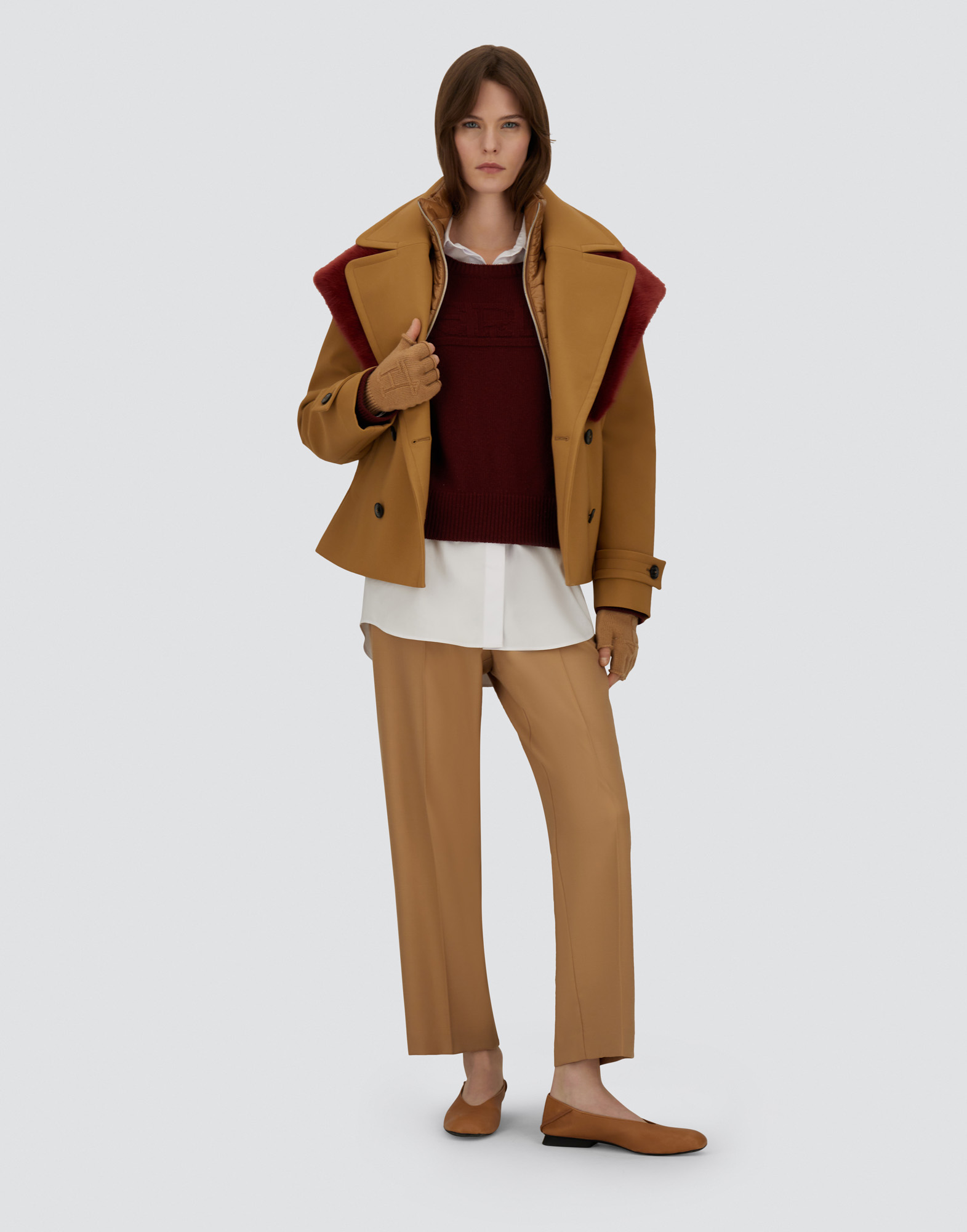 Herno 100% Wool Jumper In Burgundy