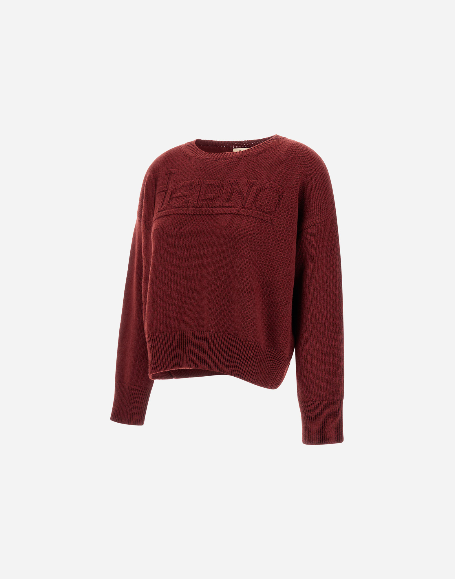 Herno 100% Wool Jumper In Burgundy