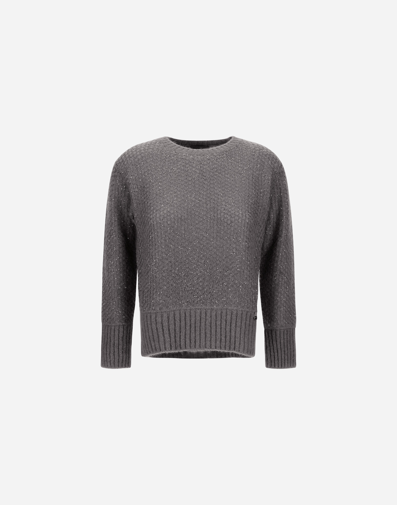 Herno Resort Sweater In Shiny Alpaca Wool In Gray
