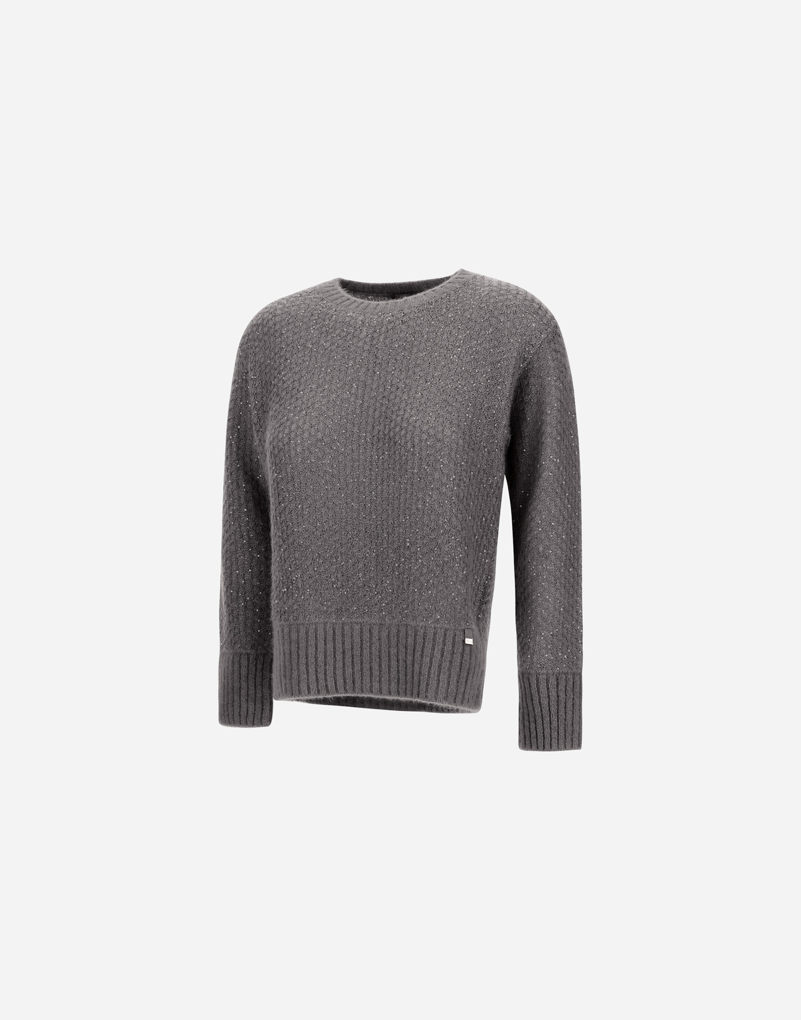 Herno Resort Sweater In Shiny Alpaca Wool In Gray