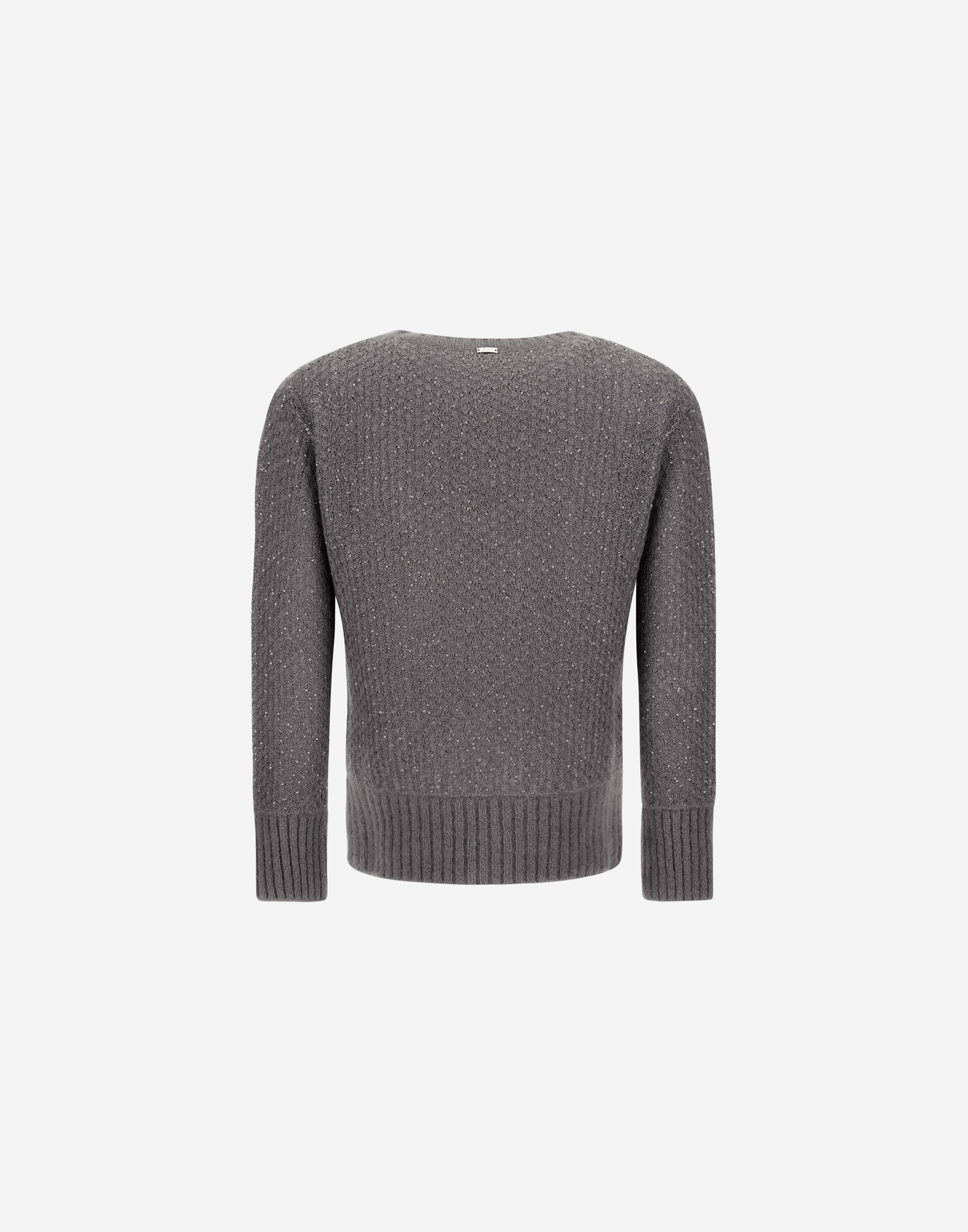 Herno Resort Sweater In Shiny Alpaca Wool In Gray