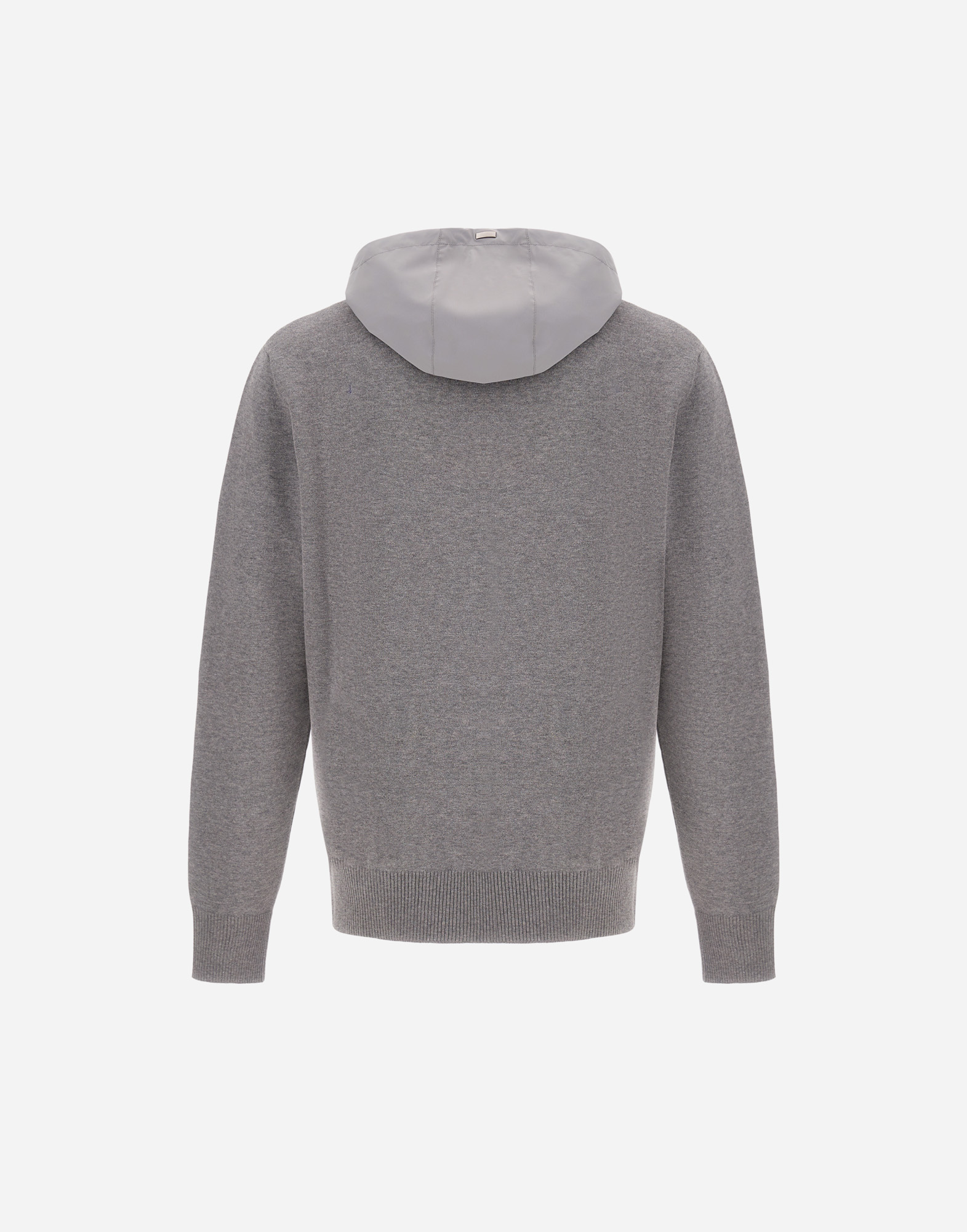 Herno Resort Sweater In Double Cotton Knit And Travel Nylon Ponente In Gray