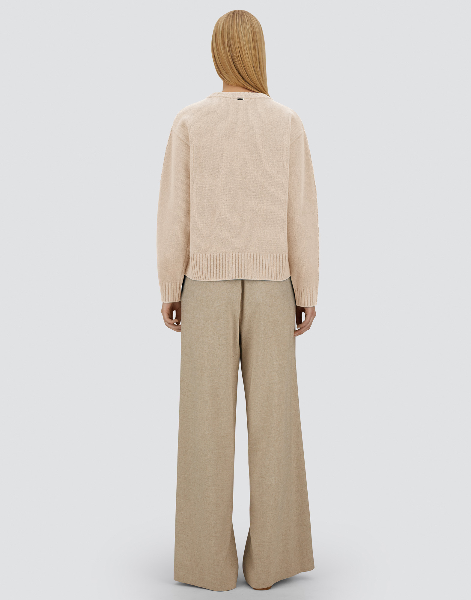 Herno Crew Neck Long Sleeve Sweater In White